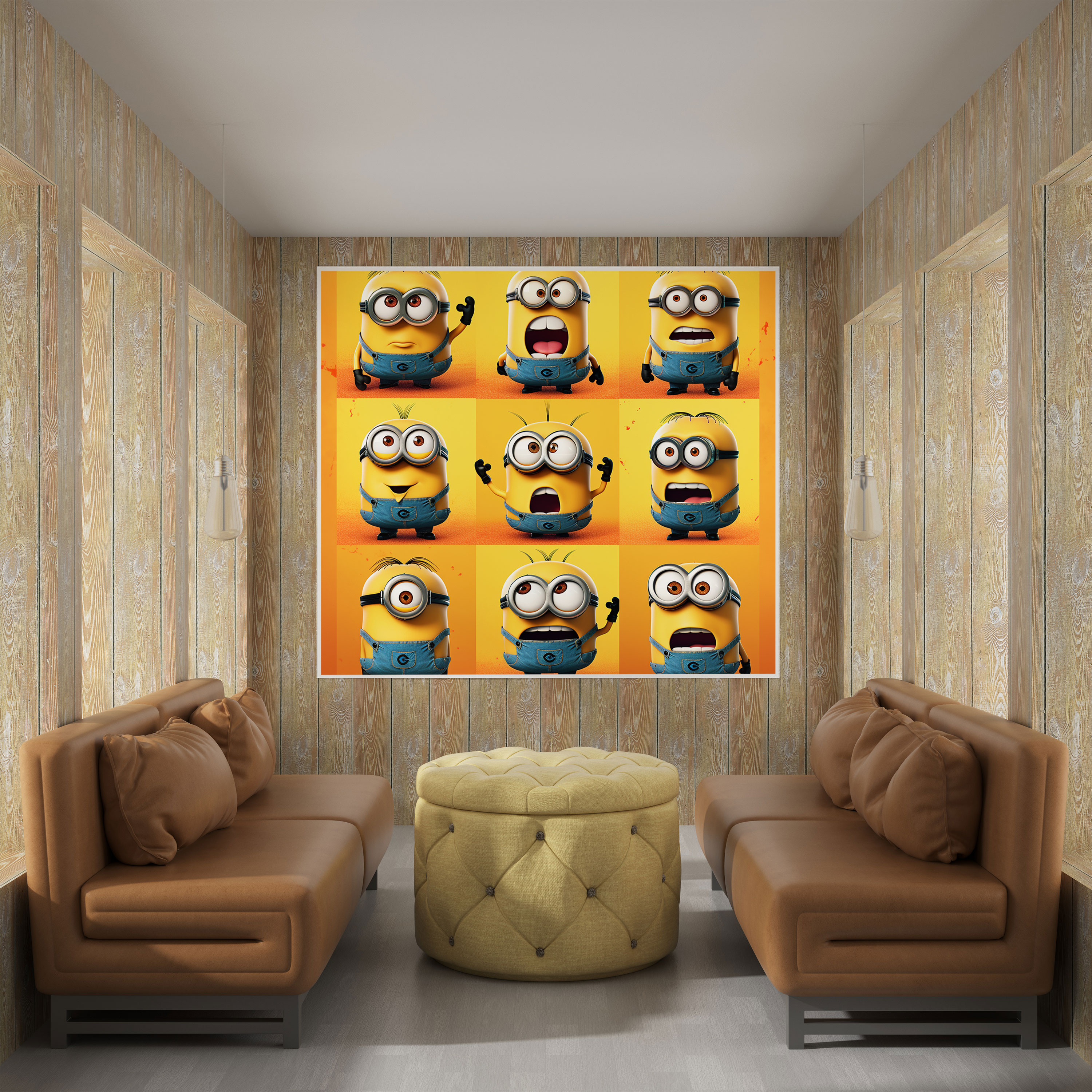 Minions Canvas Print - Expressive Collage - Minions, Wall Decoration, Colorful, Wall Art