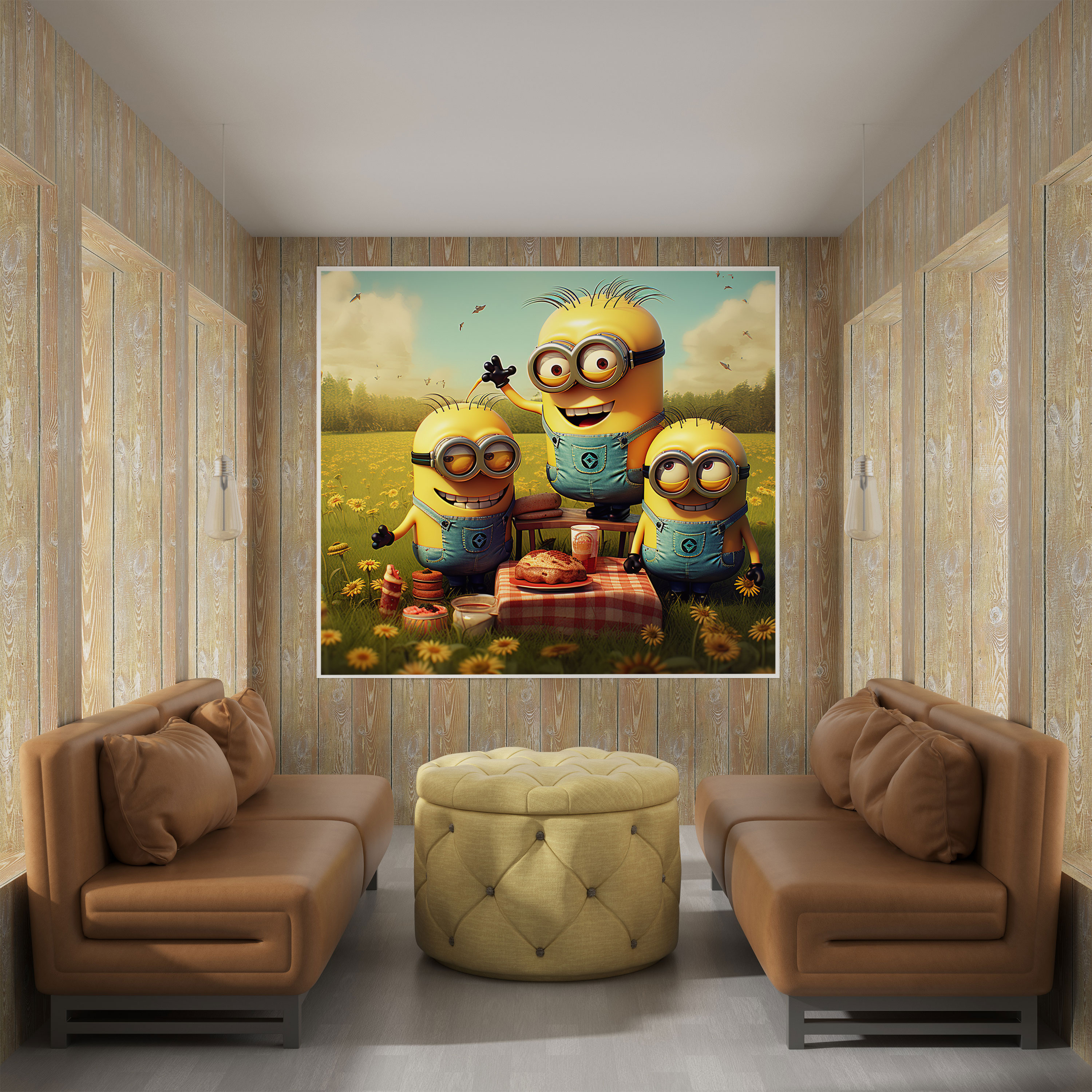 Minions Canvas Print - Cartoon-Style Illustration Wall Art - Minions, Canvas Print, Home Decoration, Wall Art
