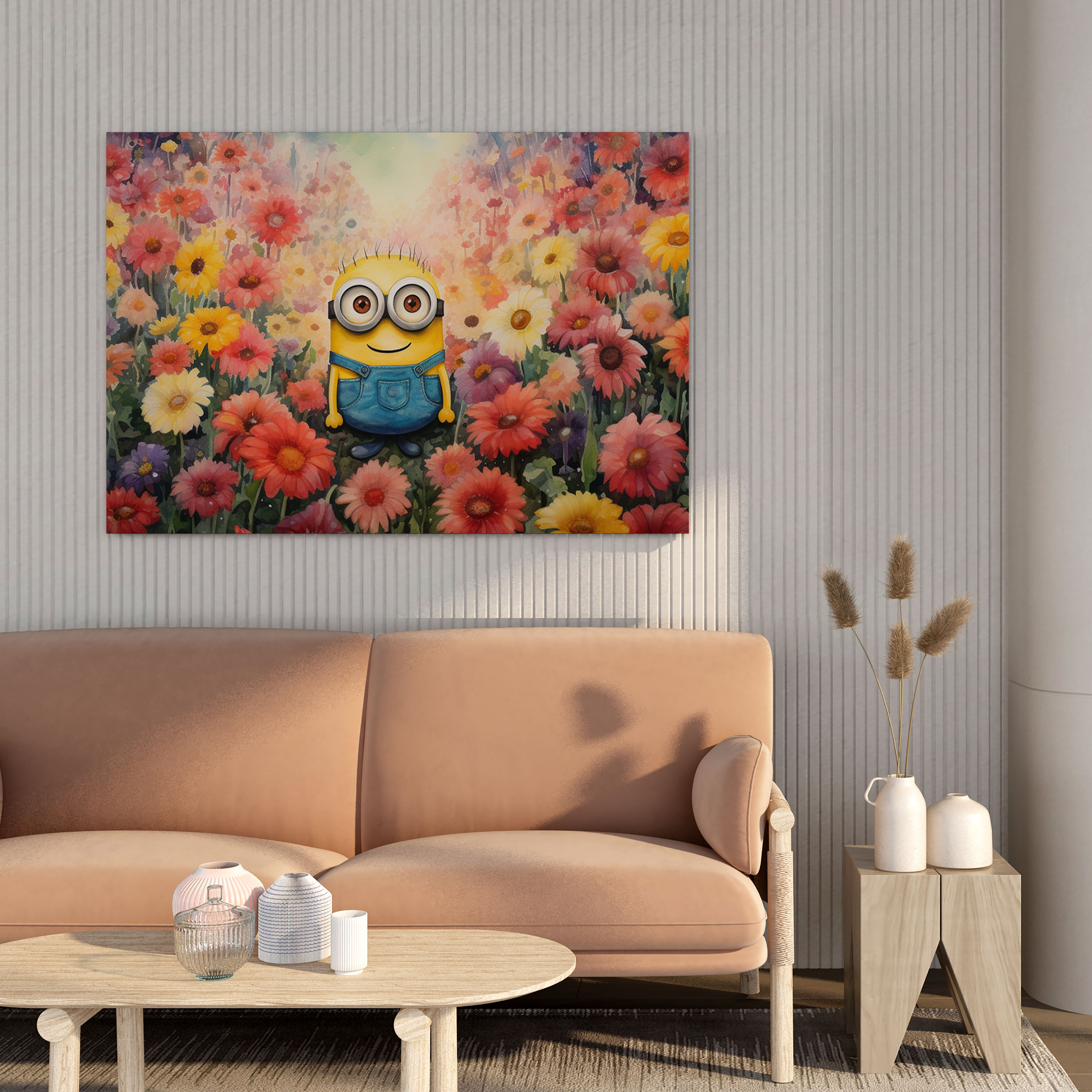 Minions Canvas Print - Whimsical Watercolor Wall Art - Minions, Colorful Flowers, Wall Art, Home Decoration
