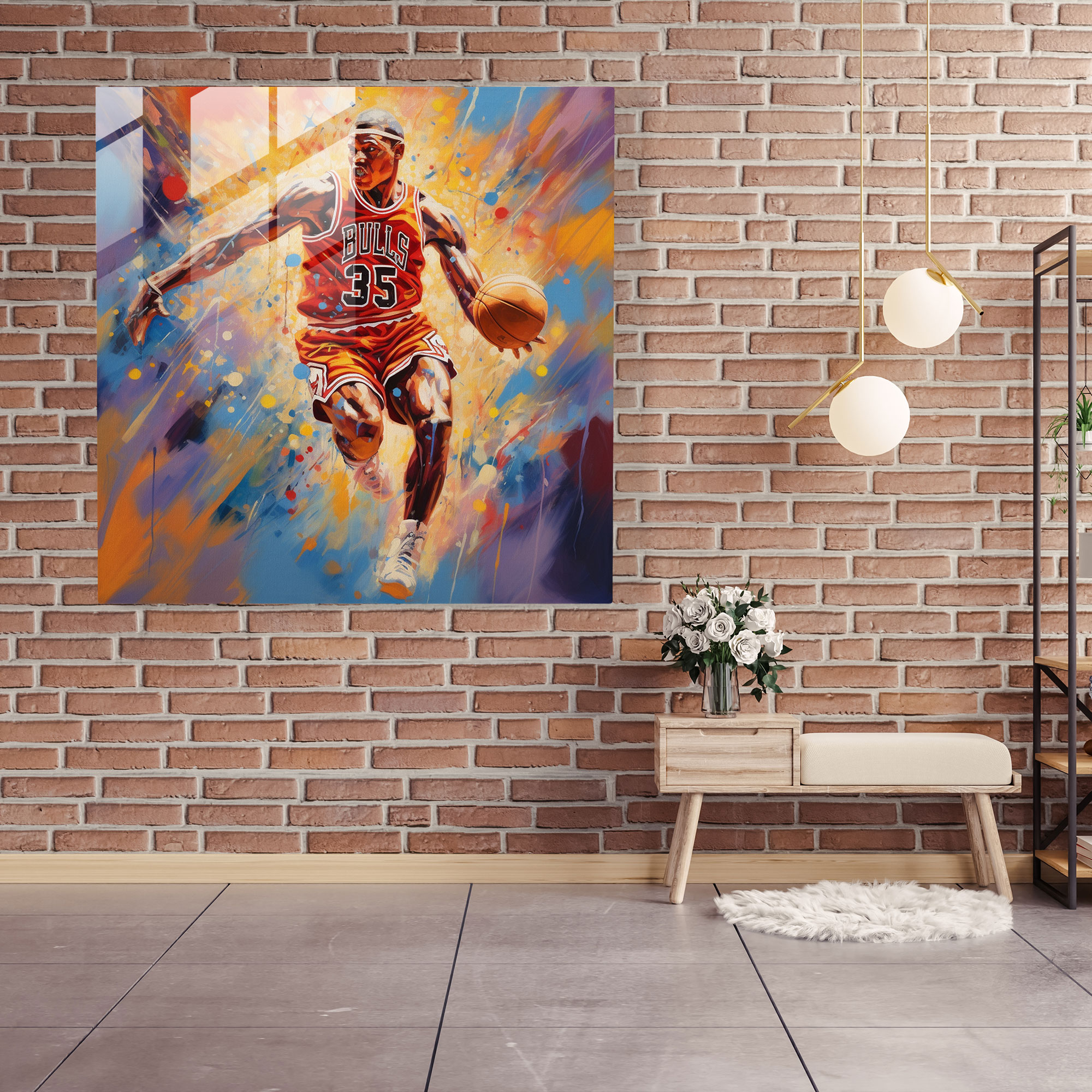 Michael Jordan Canvas Print - Micheal Jordan, Glass Print, Glass Art, Wall Decoration