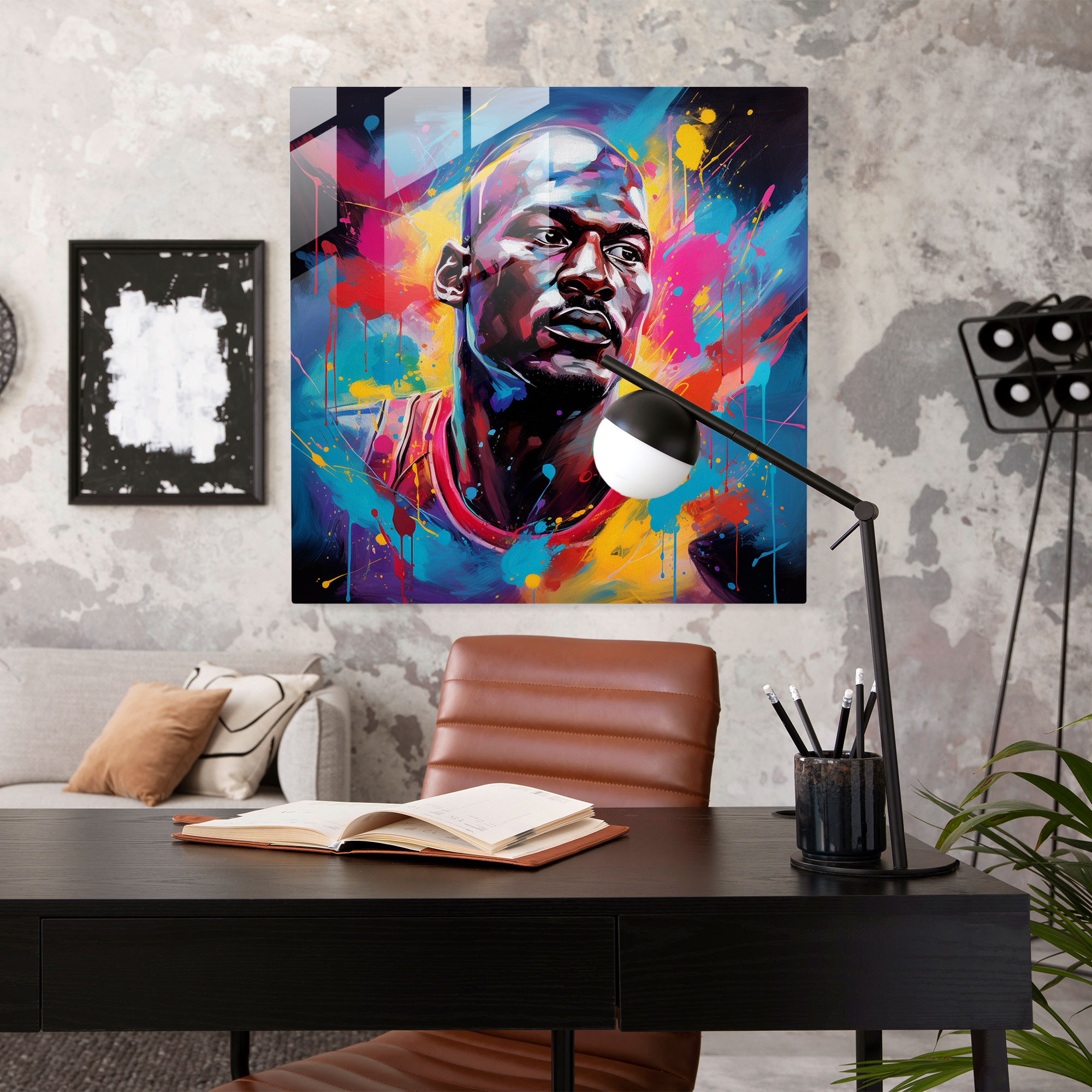 Michael Jordan Pop Art Glass Print - Micheal Jordan, Basketball, Pop Art, Modern Art