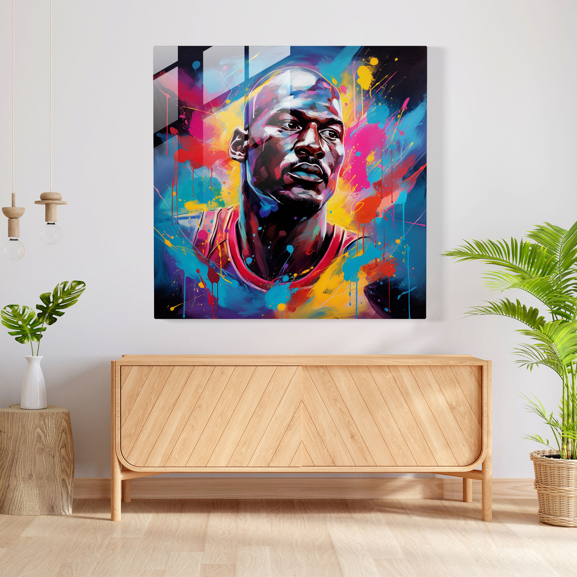 Michael Jordan Pop Art Glass Print - Micheal Jordan, Basketball, Pop Art, Modern Art