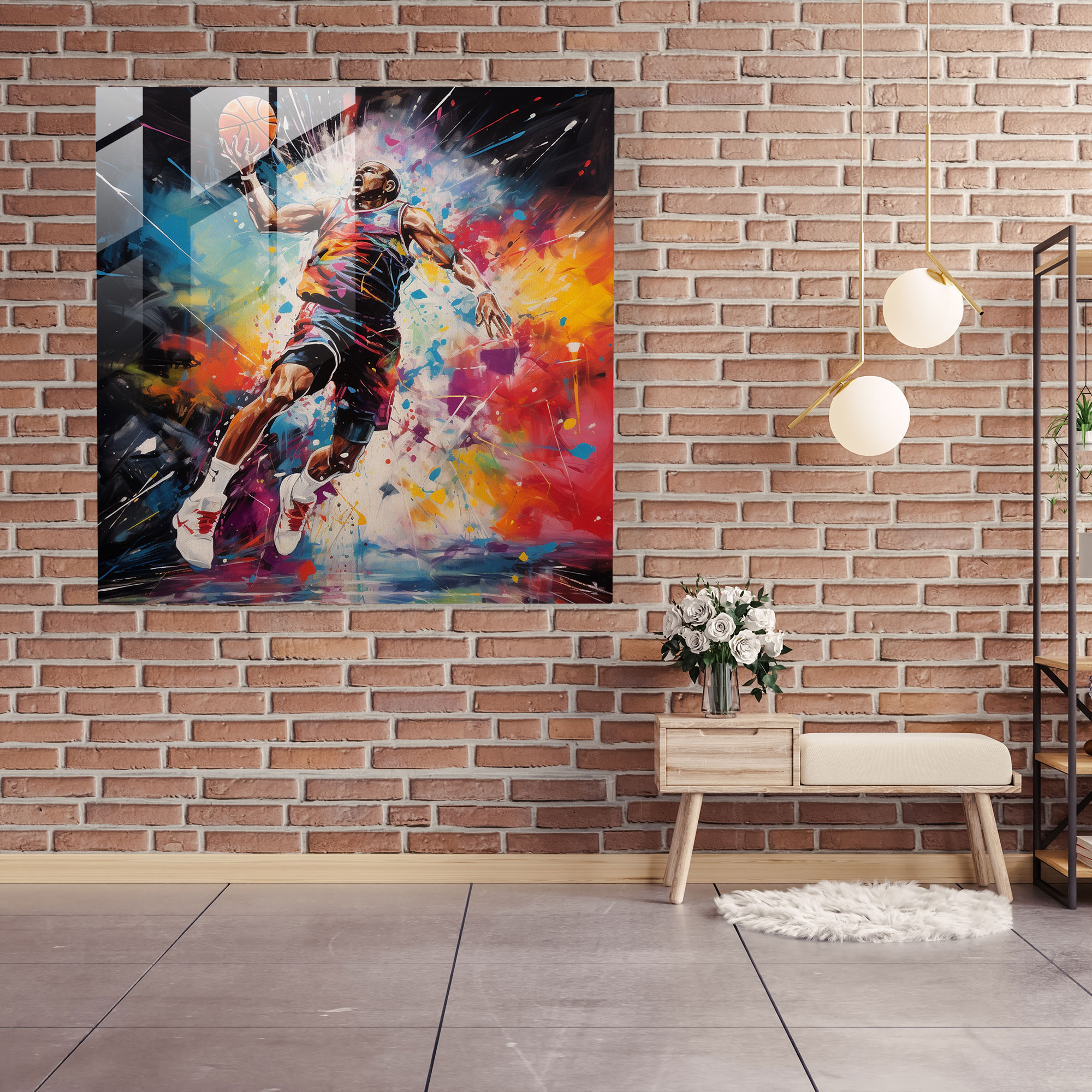 Michael Jordan Glass Print - Micheal Jordan, Modern Art, Athlete, Glass Print
