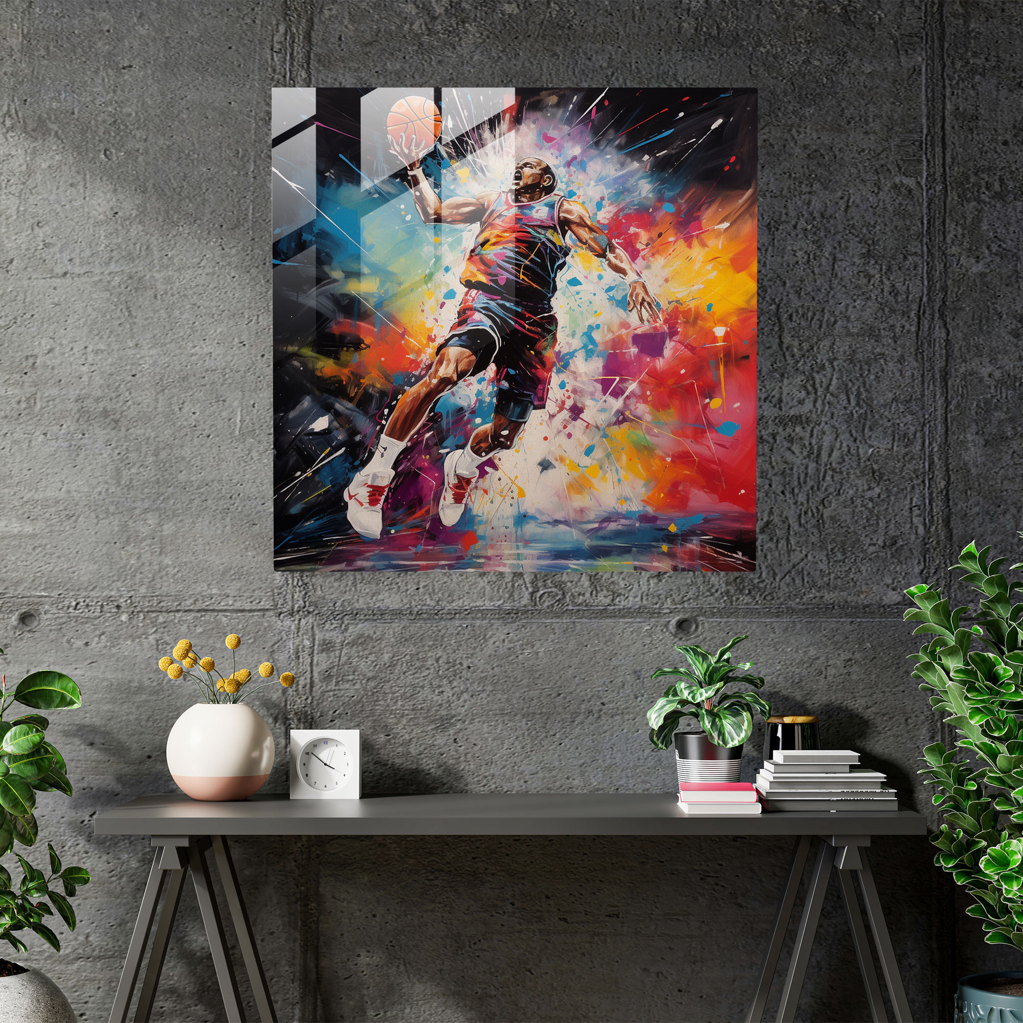 Michael Jordan Glass Print - Micheal Jordan, Modern Art, Athlete, Glass Print