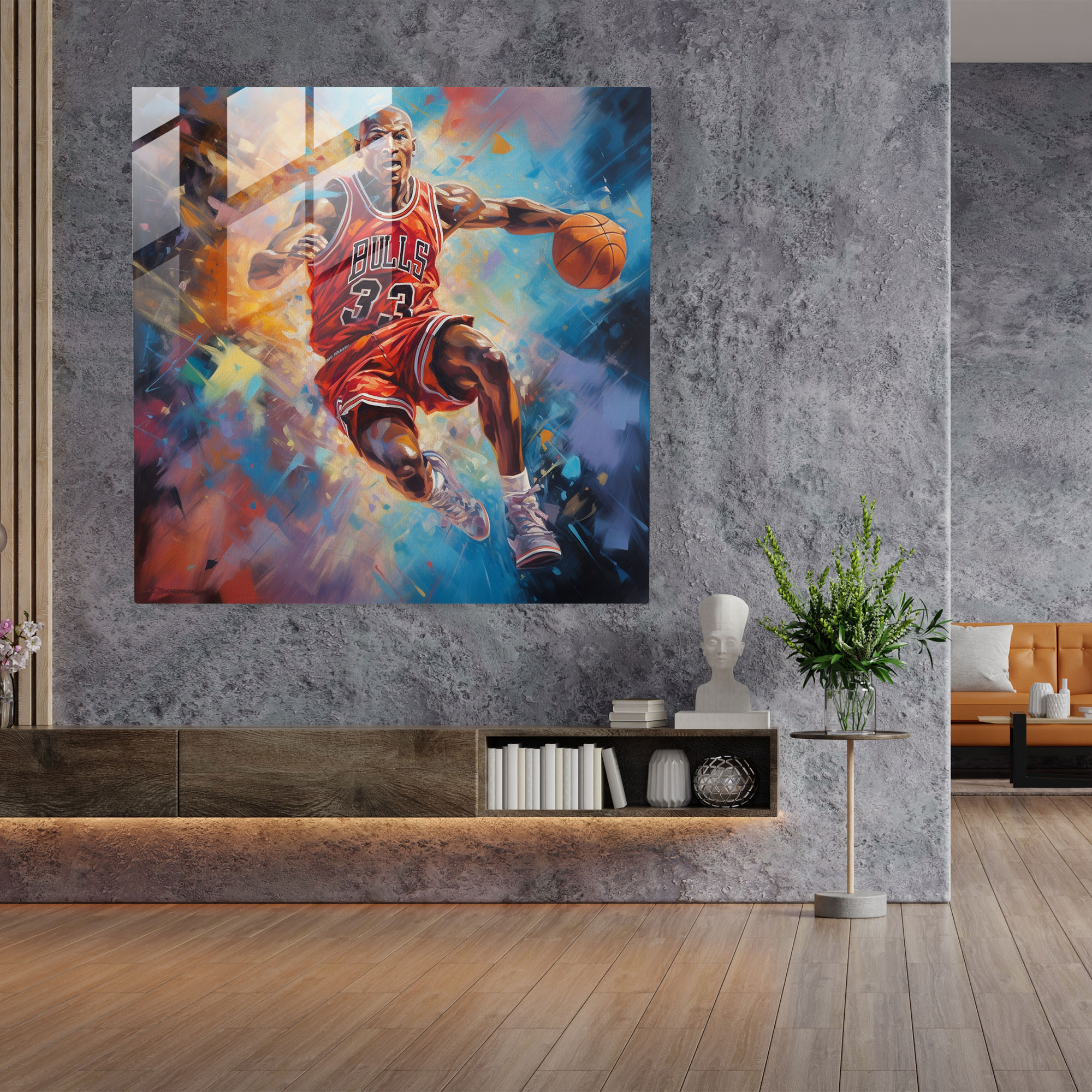 Inspiring Michael Jordan Glass Print - Micheal Jordan, Wall Decoration, Glass Wall Art, Determination