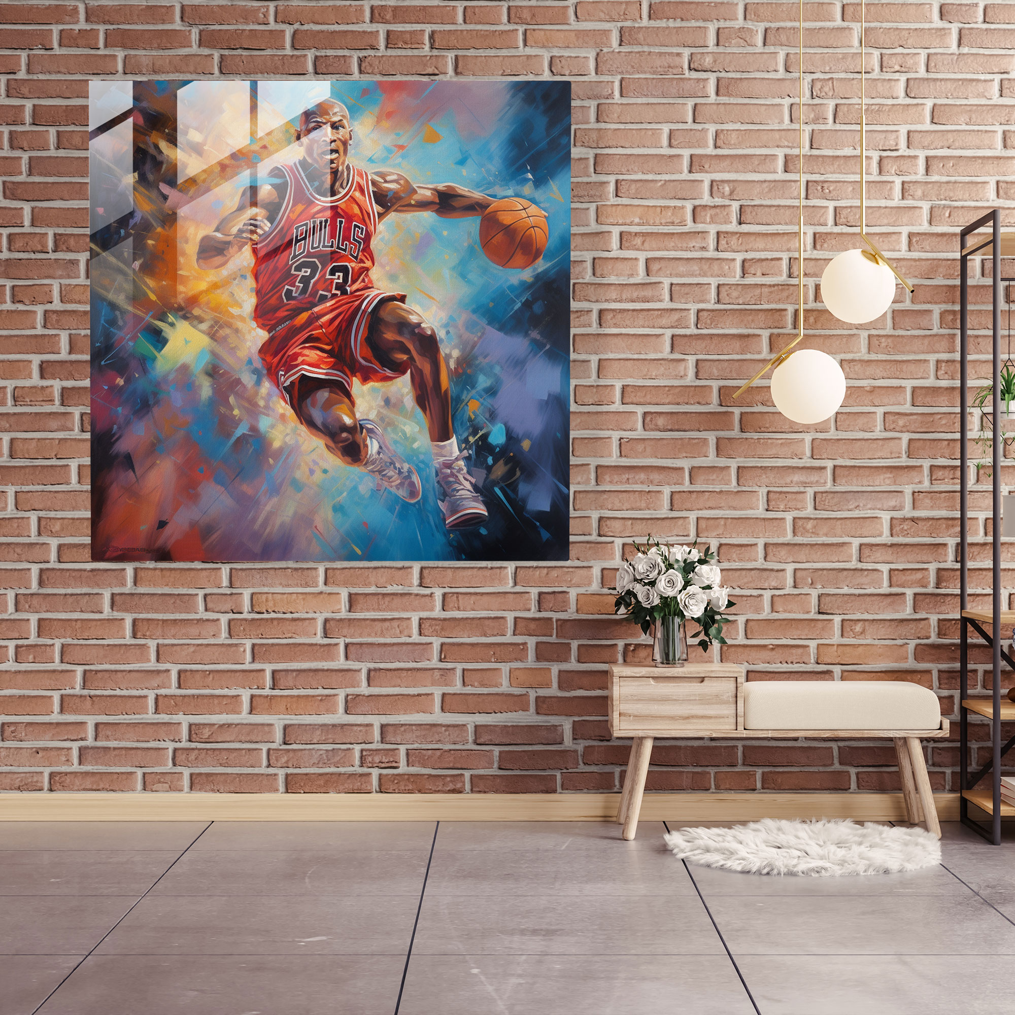 Inspiring Michael Jordan Glass Print - Micheal Jordan, Wall Decoration, Glass Wall Art, Determination