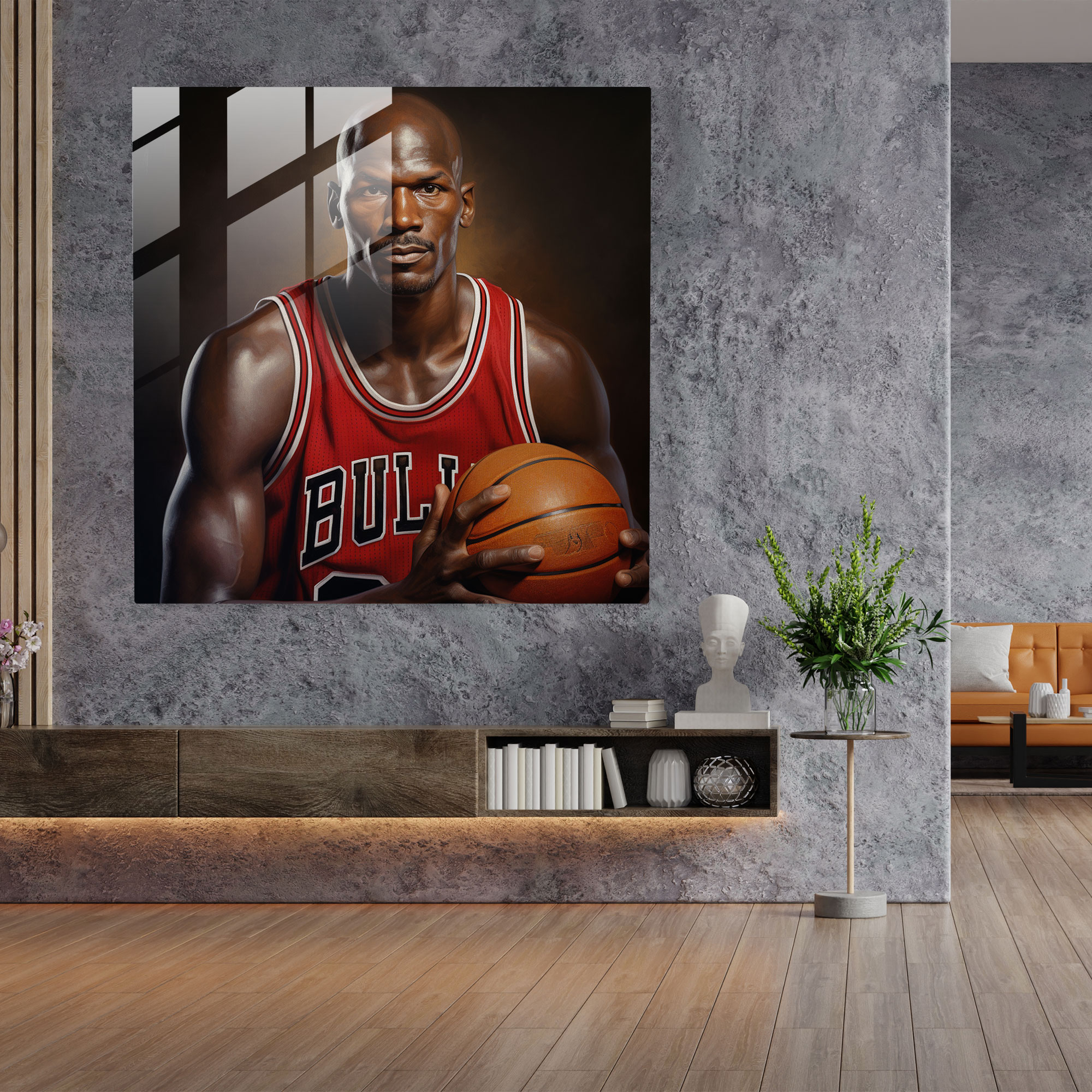 Intense Michael Jordan Glass Print - Micheal Jordan, Focus, Modern Art, Glass Art