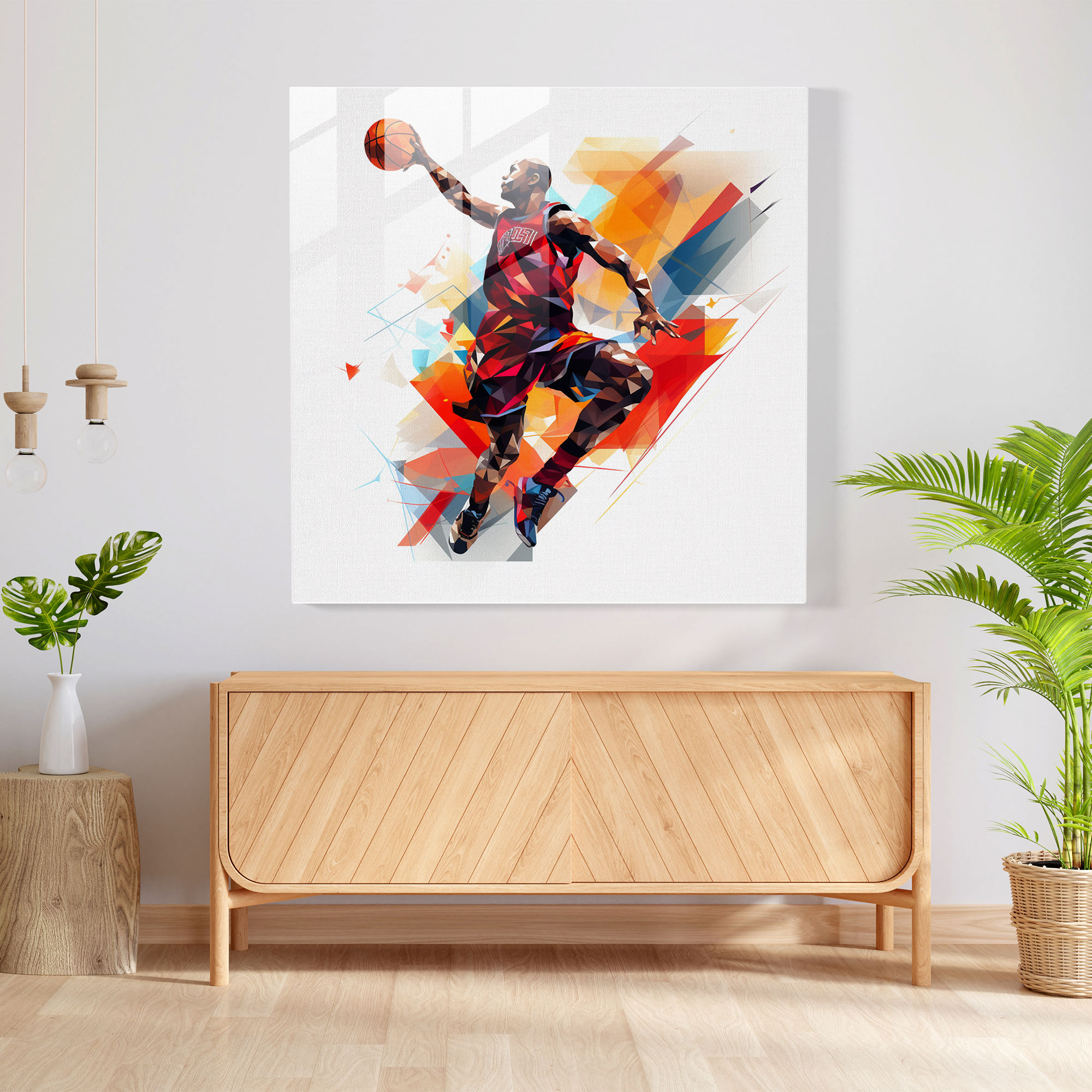 Geometric Michael Jordan Glass Print - Micheal Jordan, Geometric, Glass Art, Glass Wall Art