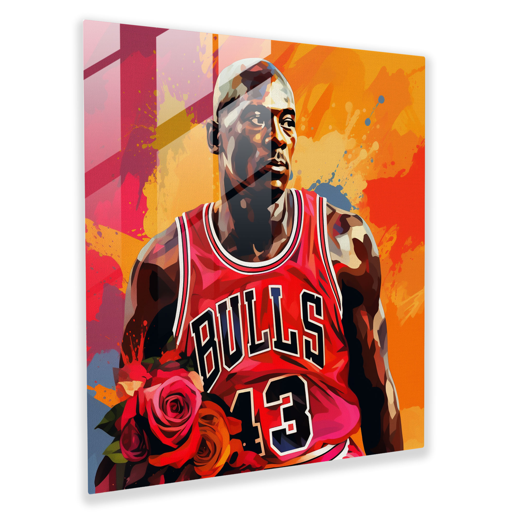 Michael Jordan Pop Art Glass Print - Micheal Jordan, Modern Art, Gift, Glass Wall Art