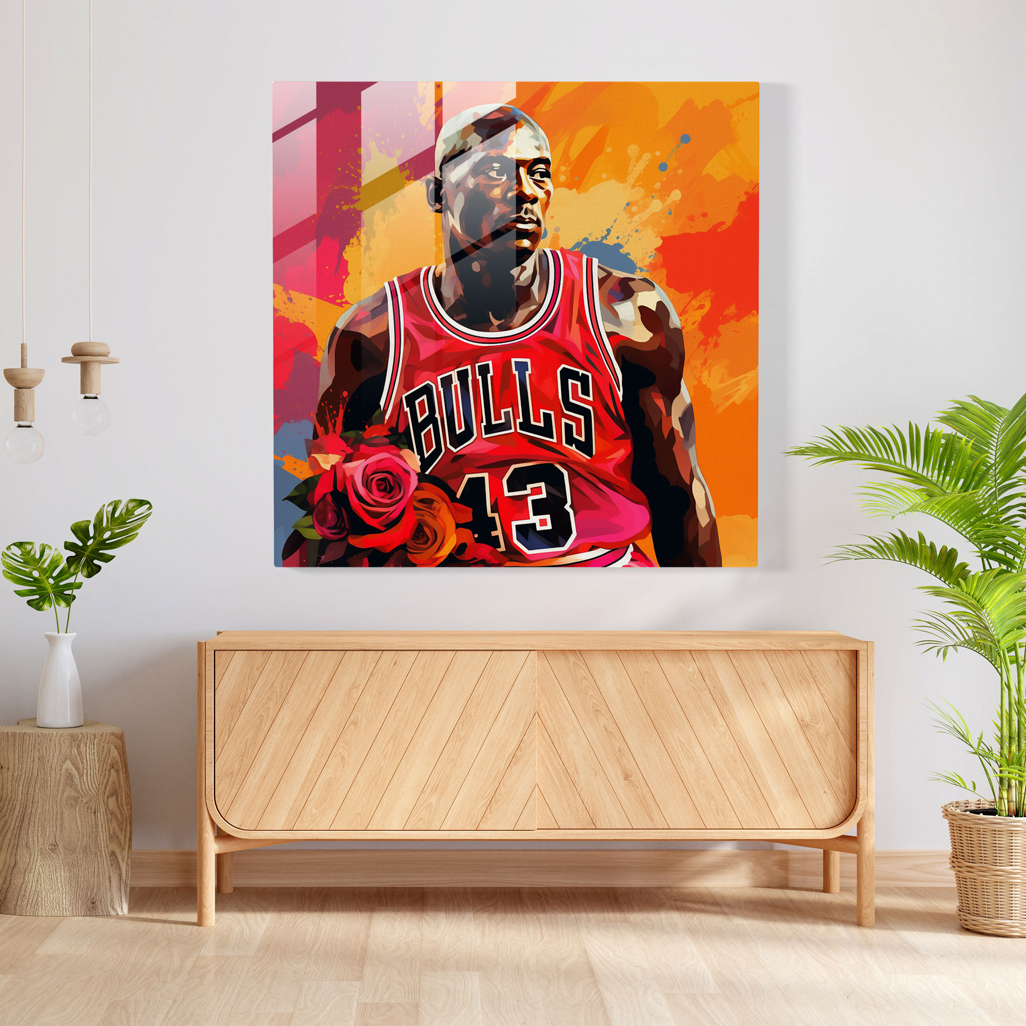 Michael Jordan Pop Art Glass Print - Micheal Jordan, Modern Art, Gift, Glass Wall Art