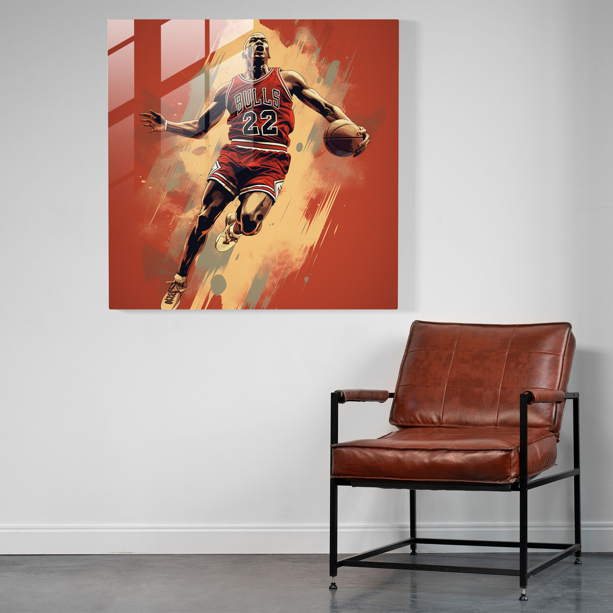 Michael Jordan Retro Poster Glass Print - Micheal Jordan, Basketball, Glass Print, Gift