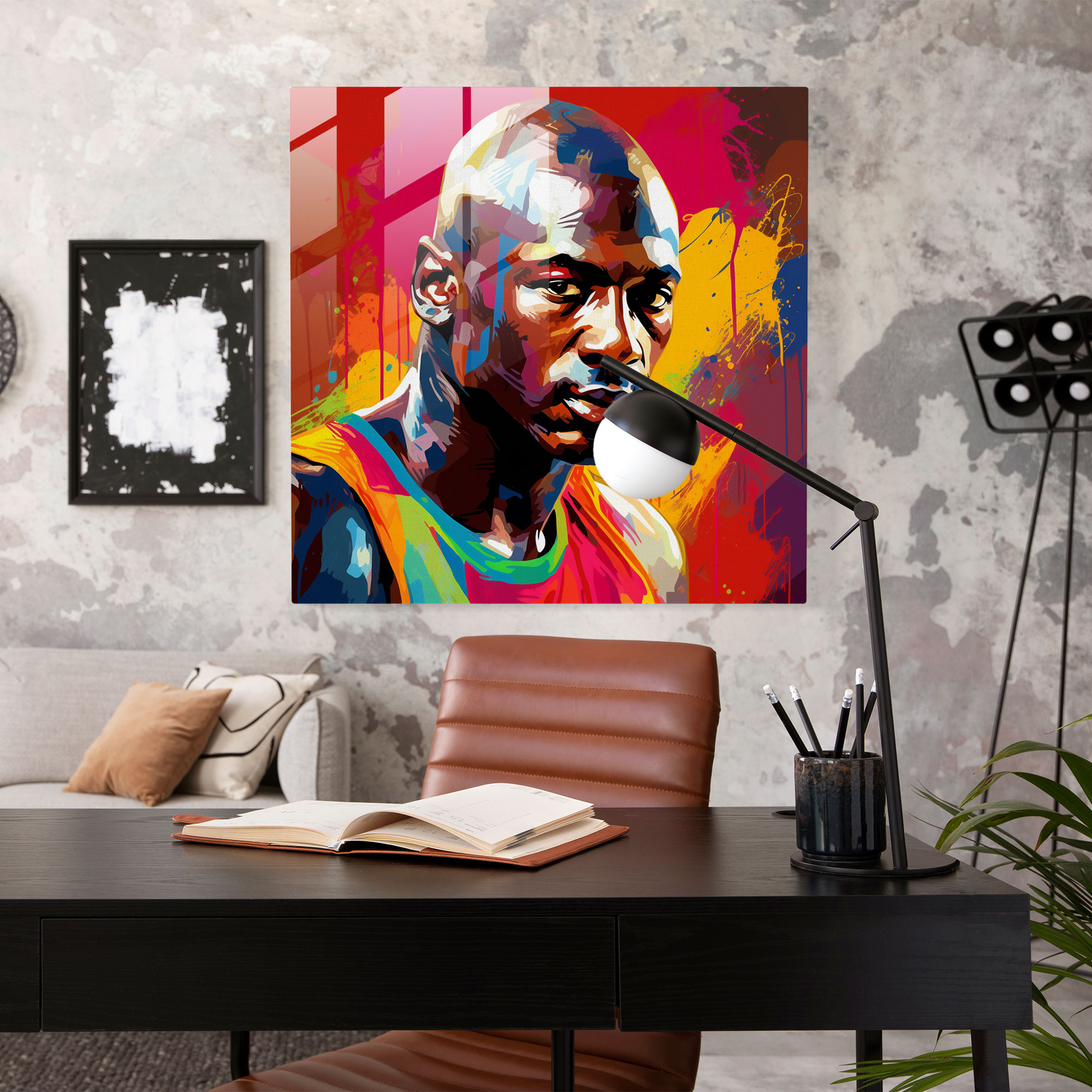 Michael Jordan Glass Print - Pop Art Icon - Micheal Jordan, Pop Art, Modern Art, Home Decoration