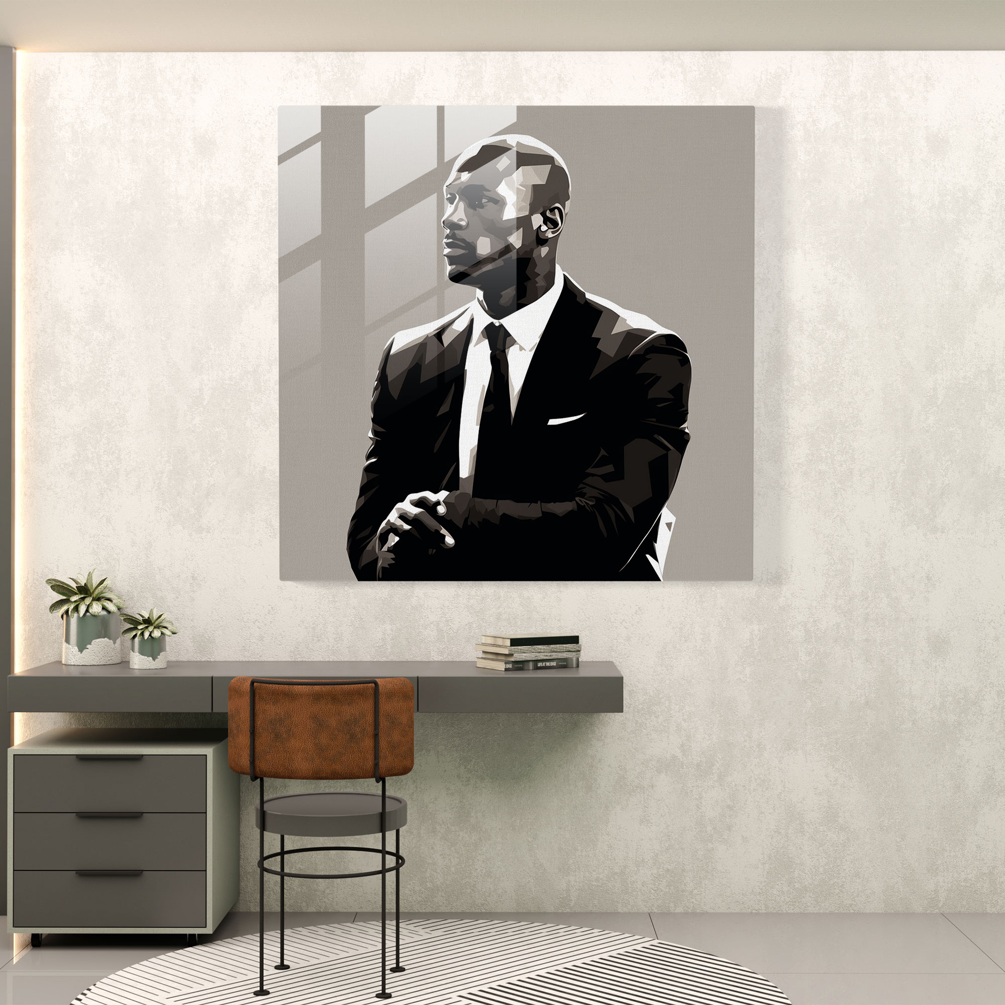 Michael Jordan Glass Print - Timeless Elegance - Micheal Jordan, Basketball, Elegance, Glass Art