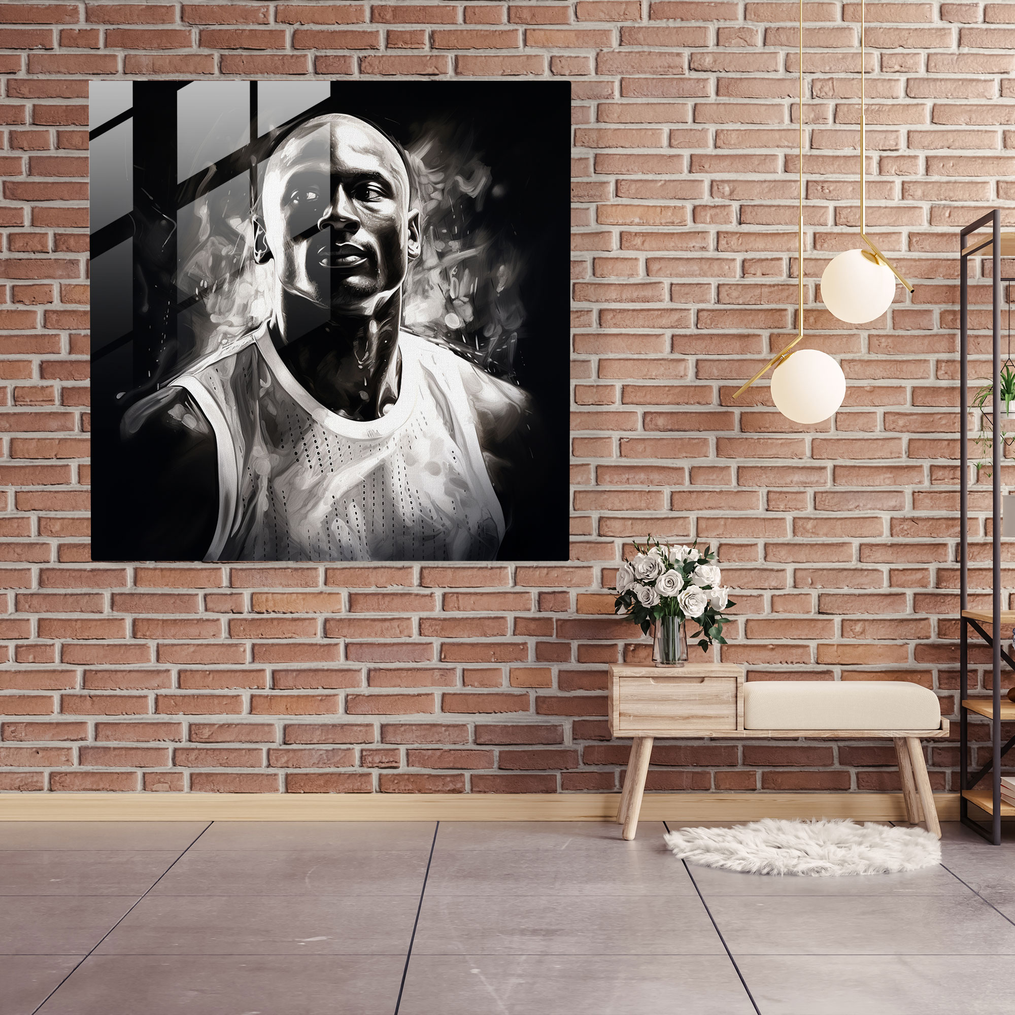 Michael Jordan Glass Print - Micheal Jordan, Glass Art, Modern Art, Michael Jordan
