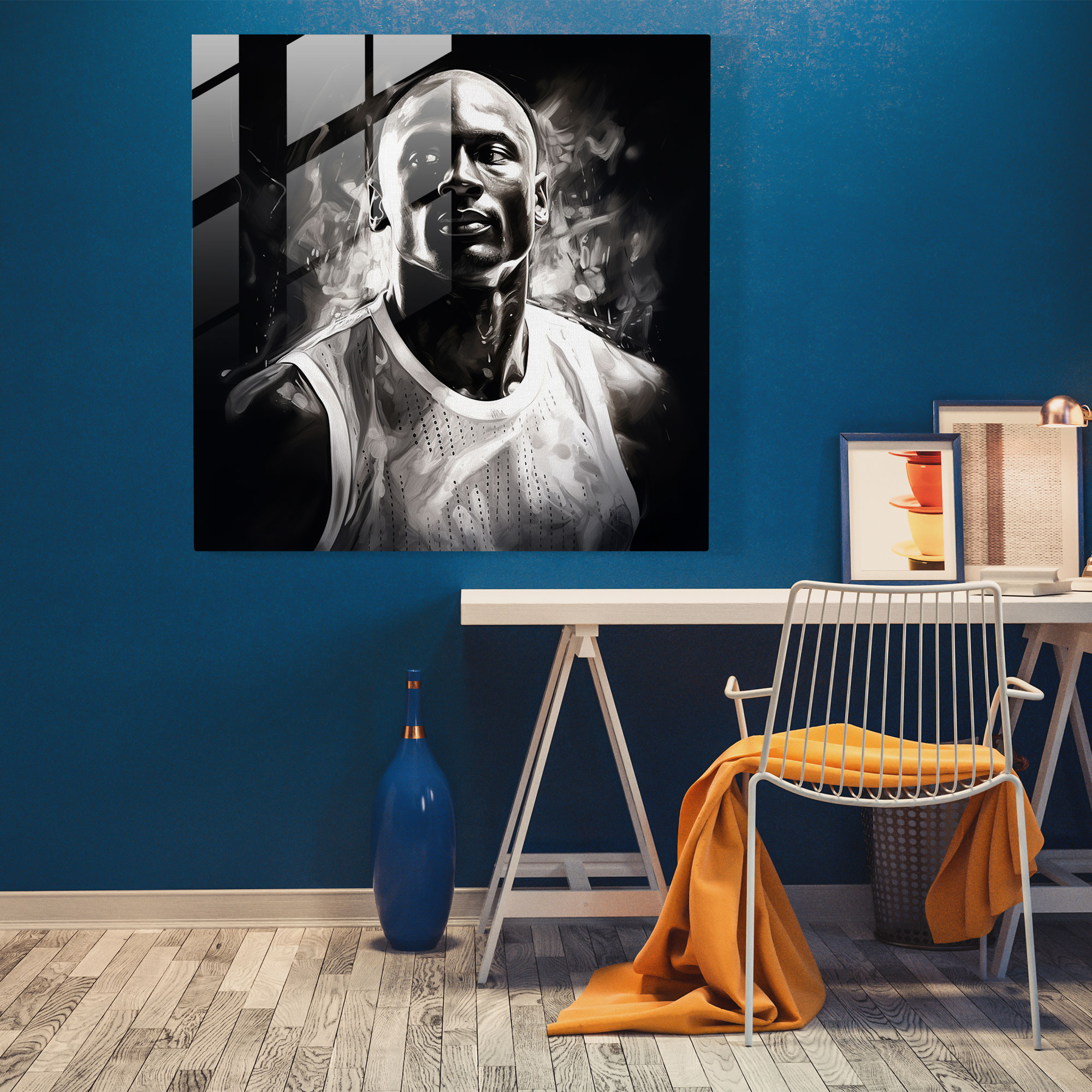 Michael Jordan Glass Print - Micheal Jordan, Glass Art, Modern Art, Michael Jordan