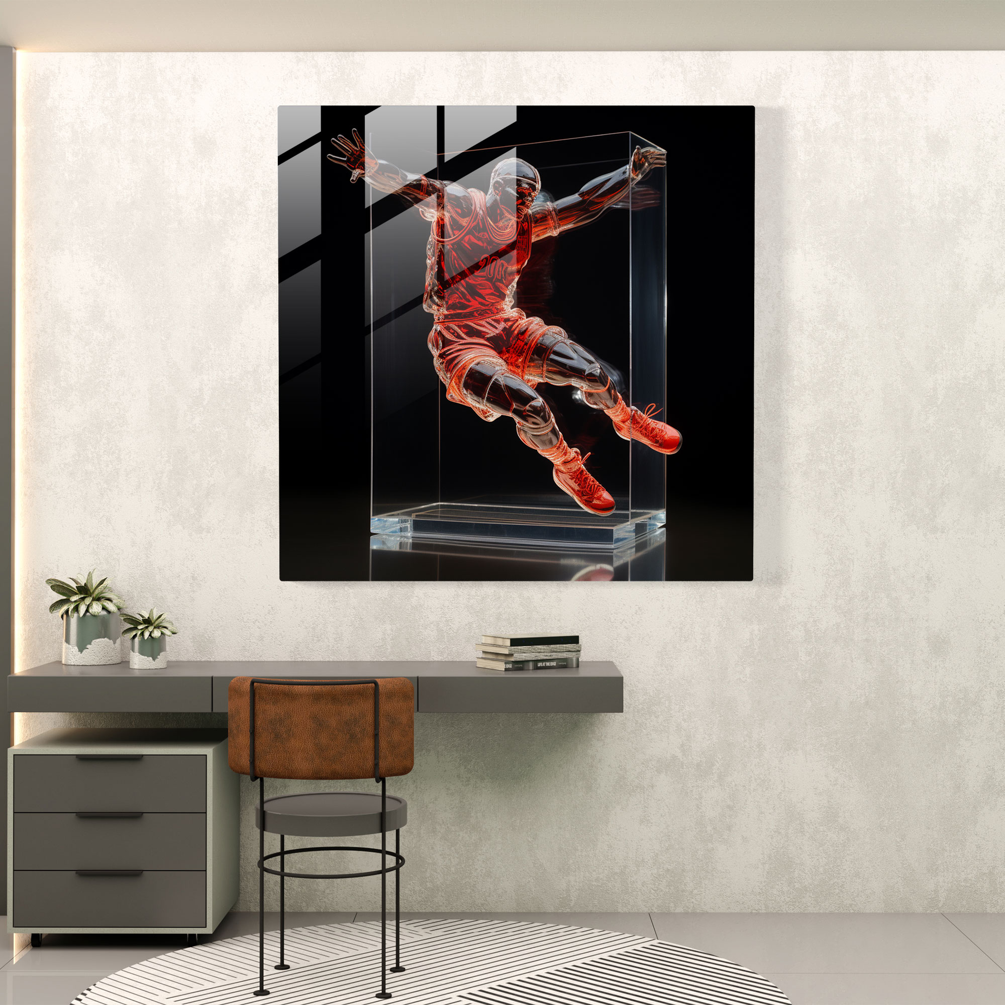 Michael Jordan Modern Glass Art - Micheal Jordan, Michael Jordan, Home Decoration, Glass Wall Art