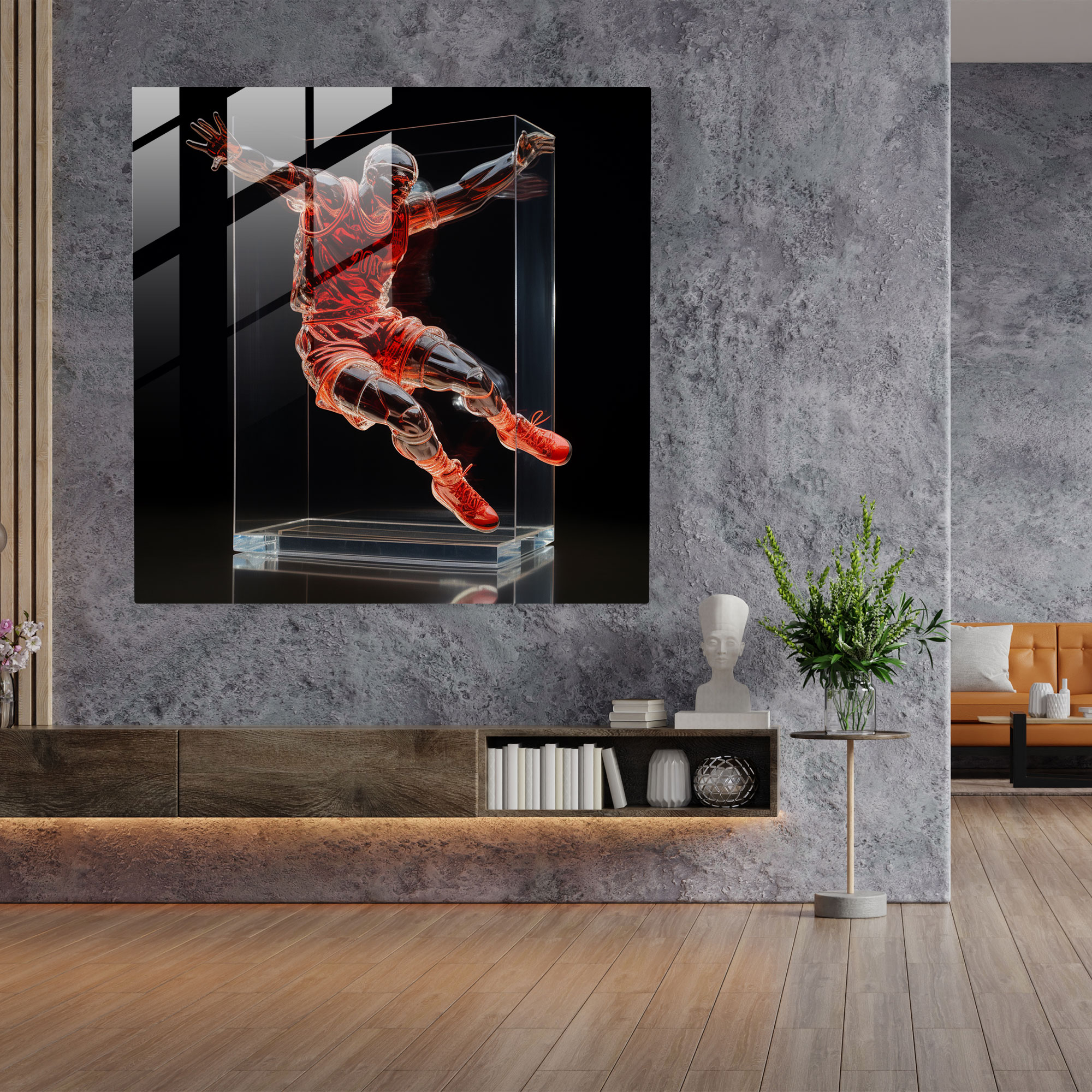 Michael Jordan Modern Glass Art - Micheal Jordan, Michael Jordan, Home Decoration, Glass Wall Art