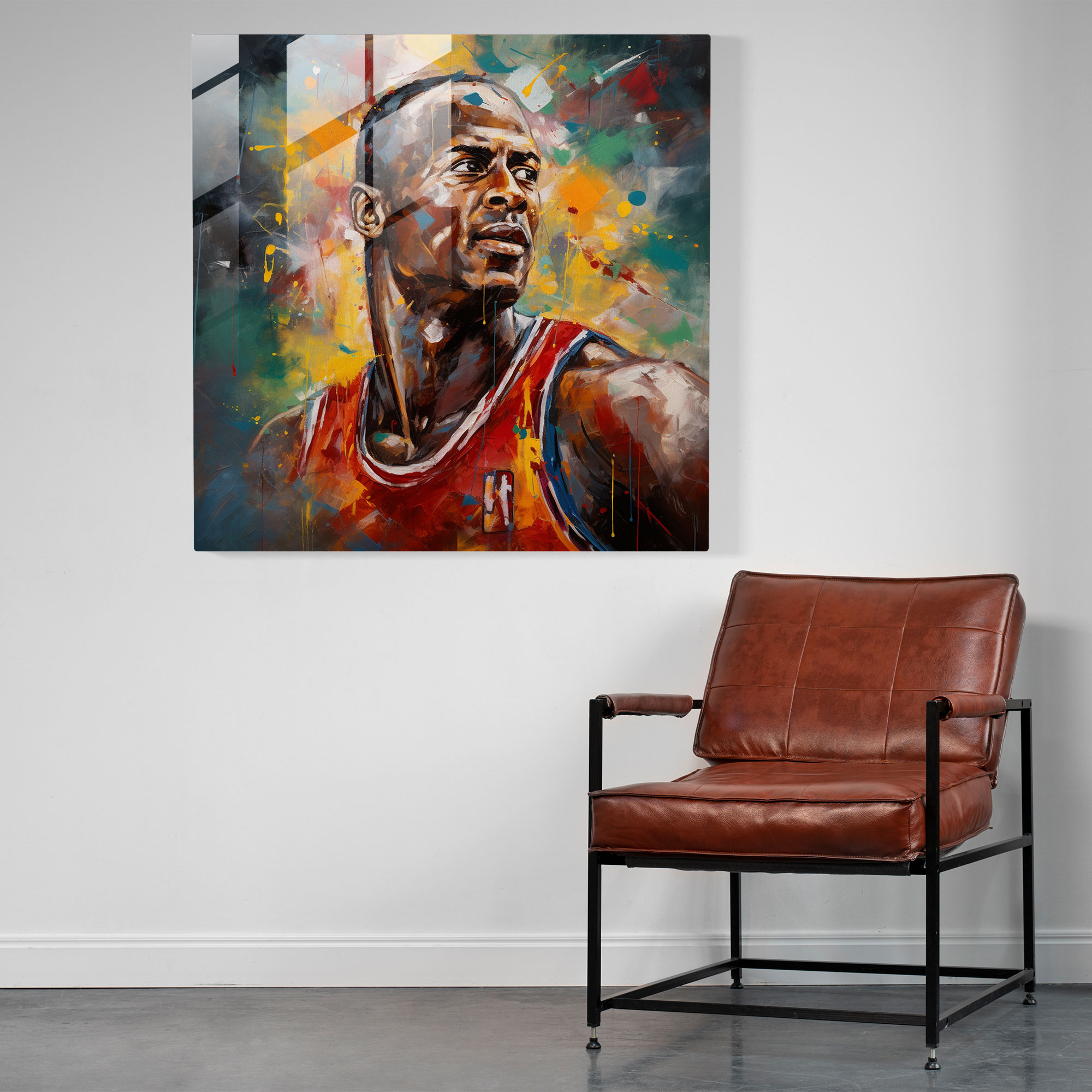 Michael Jordan Abstract Expressionist Glass Art - Micheal Jordan, Home Decoration, Michael Jordan, Abstract Art