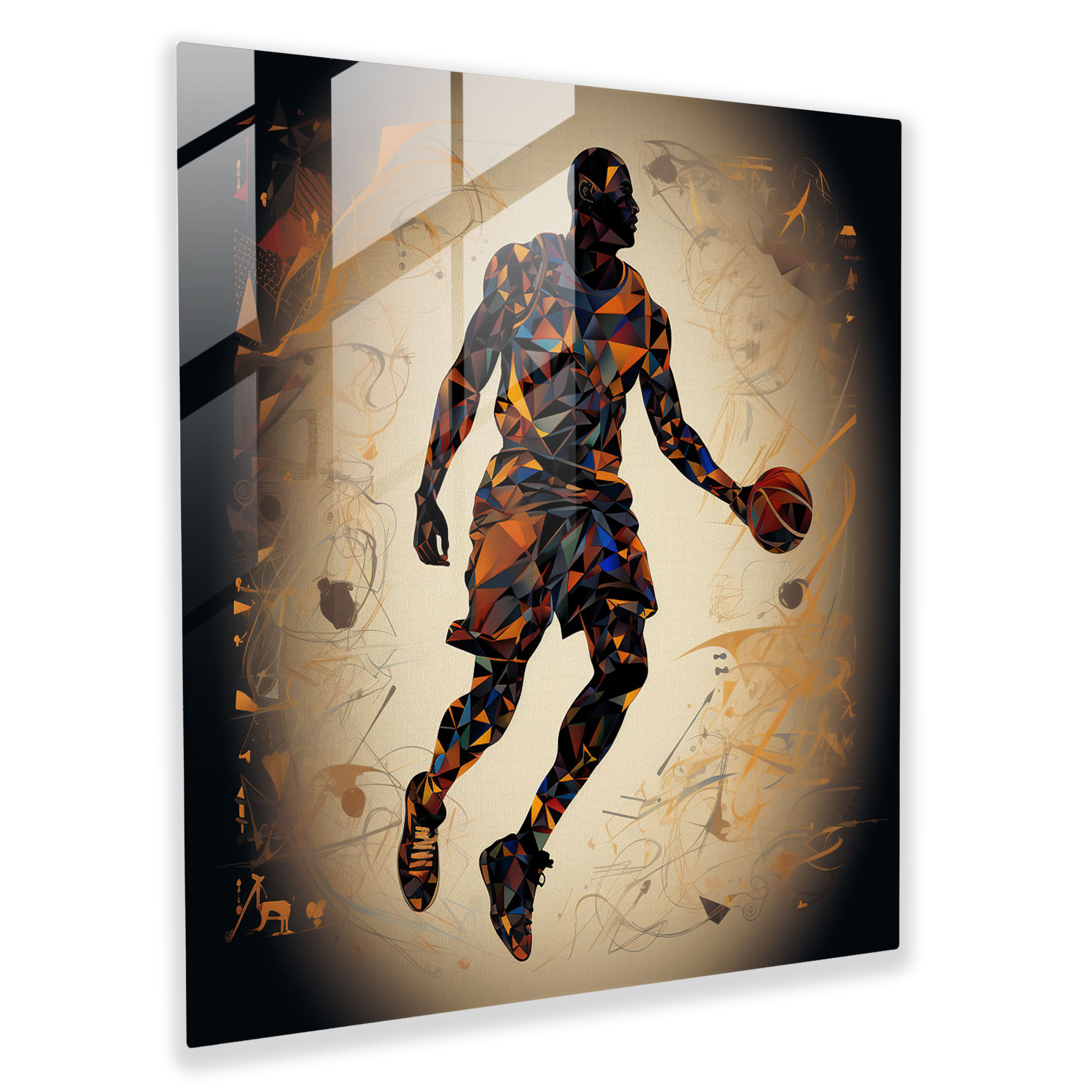 Michael Jordan Glass Print - Digital Illustration - Micheal Jordan, Michael Jordan, Modern Art, Symbols
