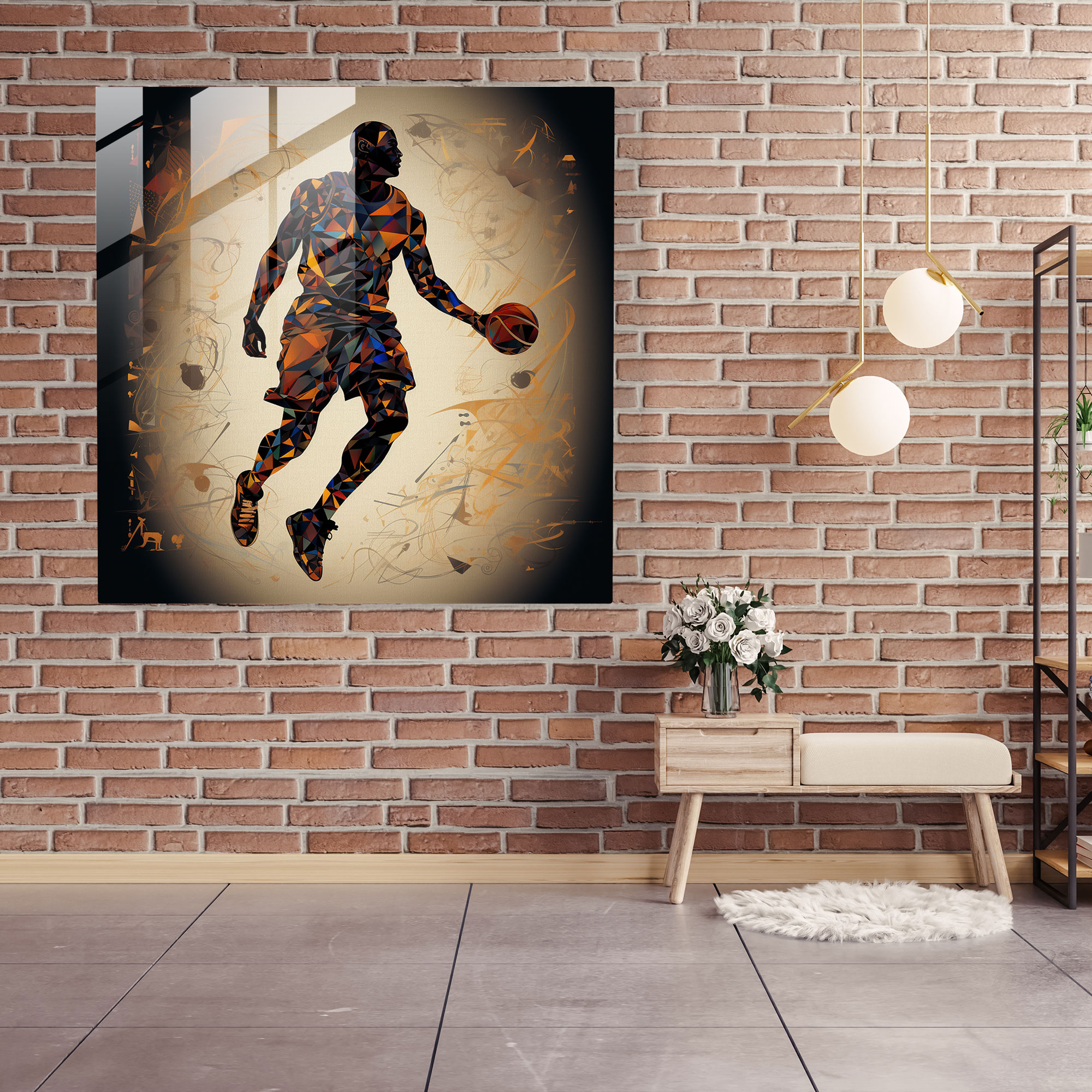 Michael Jordan Glass Print - Digital Illustration - Micheal Jordan, Michael Jordan, Modern Art, Symbols