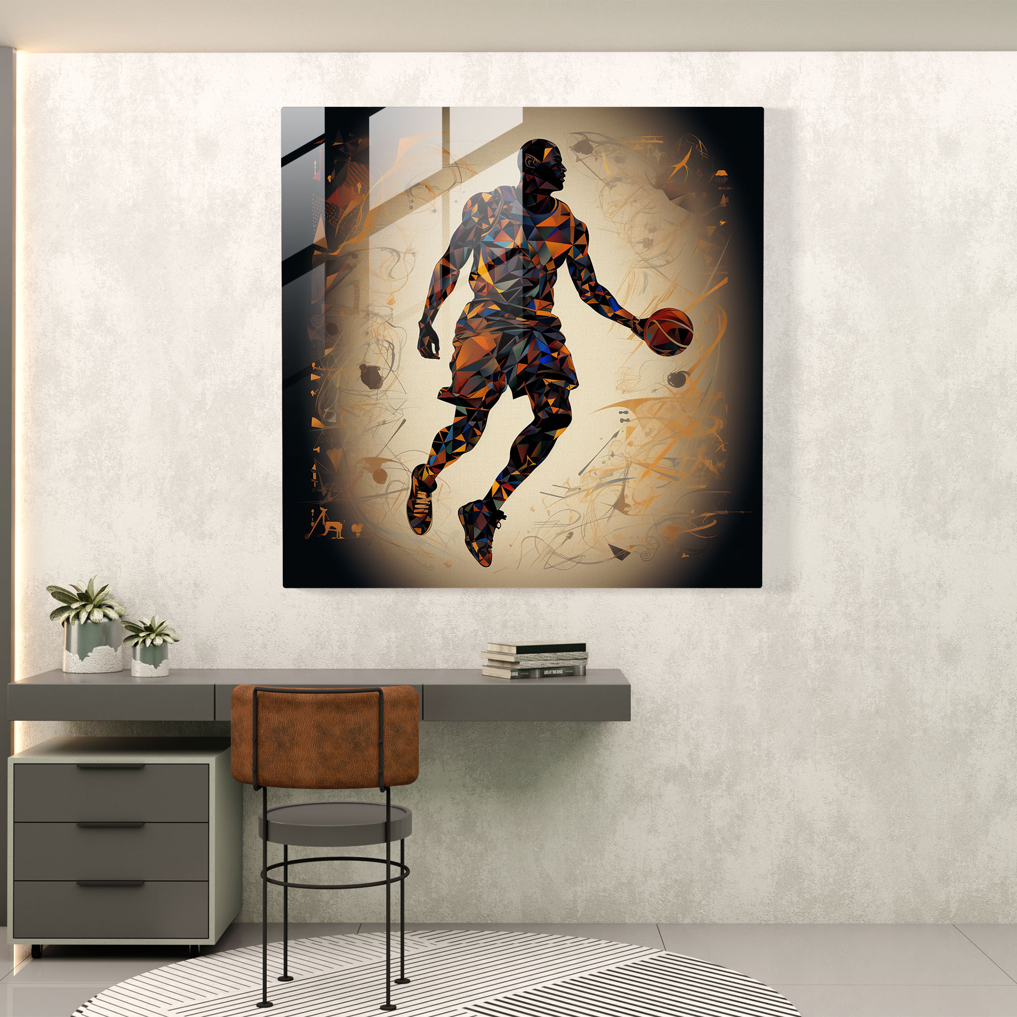 Michael Jordan Glass Print - Digital Illustration - Micheal Jordan, Michael Jordan, Modern Art, Symbols