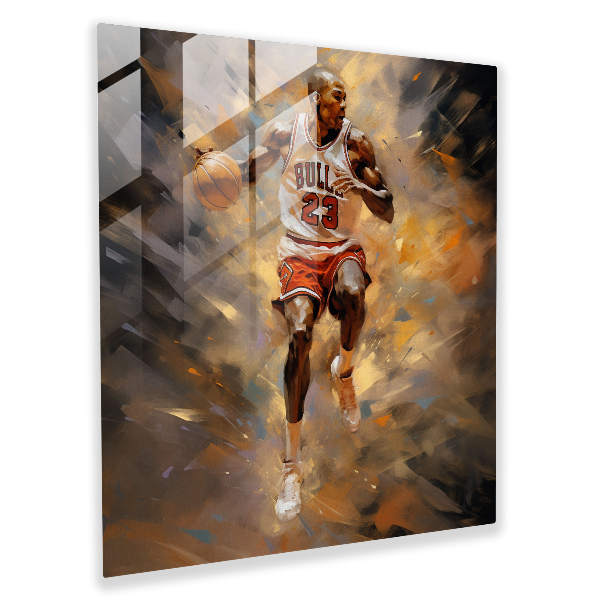 Michael Jordan Glass Print - Impressionist Artwork - Micheal Jordan, Impressionist Artwork, Wall Decoration, Glass Wall Art