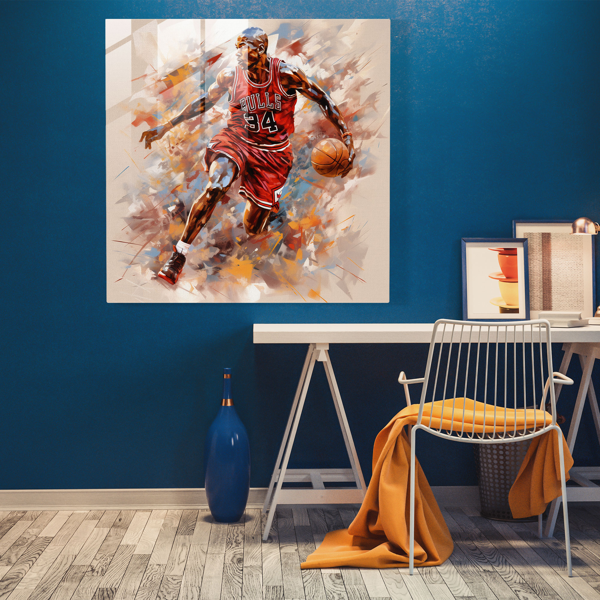 Michael Jordan Glass Print - Conceptual Art - Micheal Jordan, Michael Jordan, Transformation, Modern Art