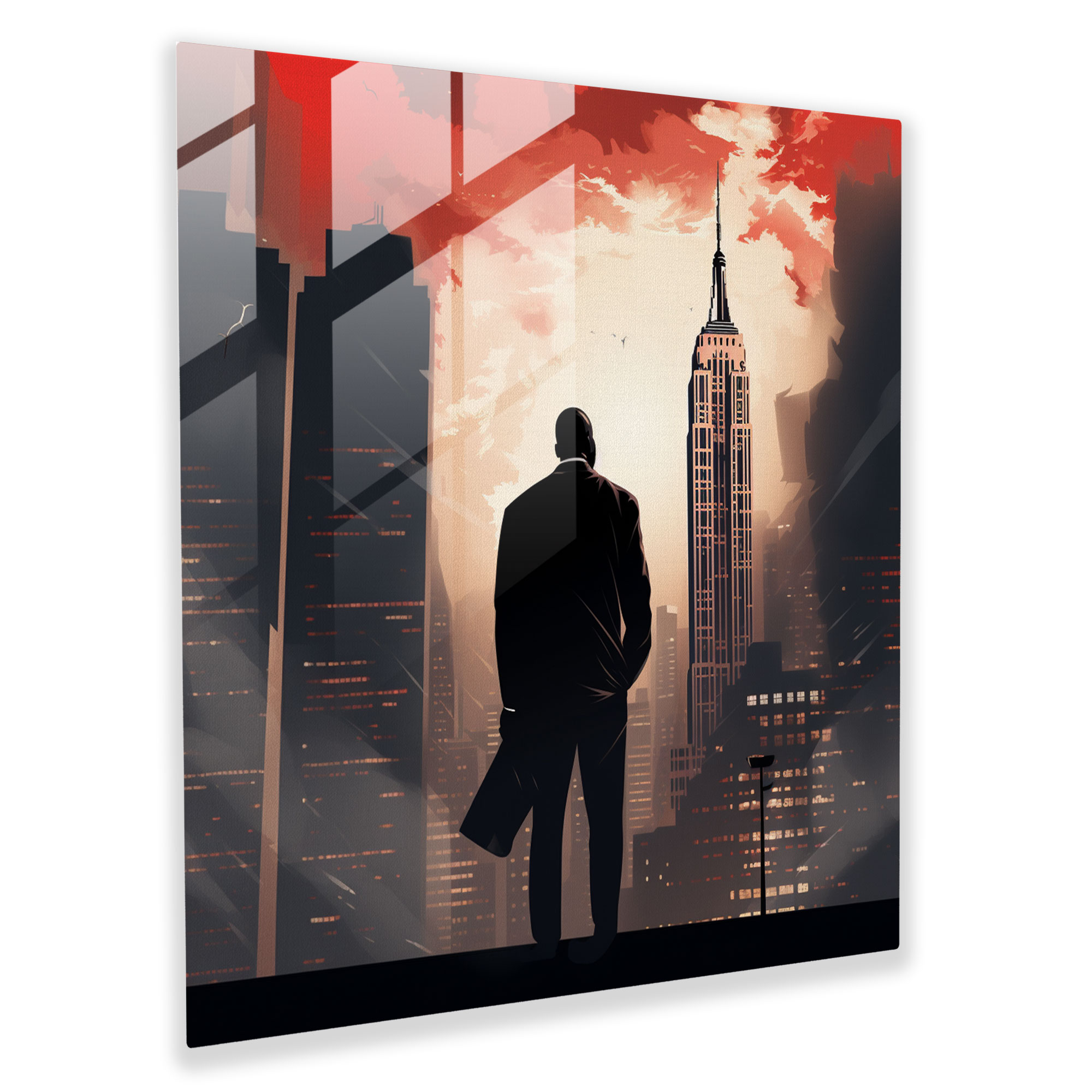 Michael Jordan Cityscape Glass Print - Micheal Jordan, Wall Decoration, Stylish, Home Decoration