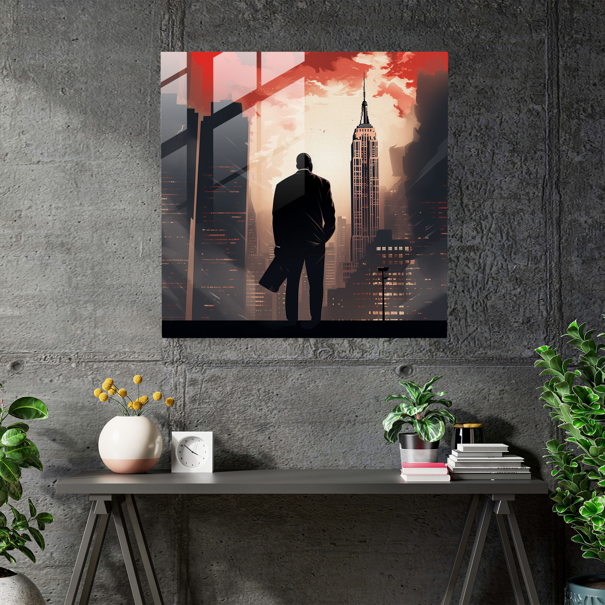 Michael Jordan Cityscape Glass Print - Micheal Jordan, Wall Decoration, Stylish, Home Decoration