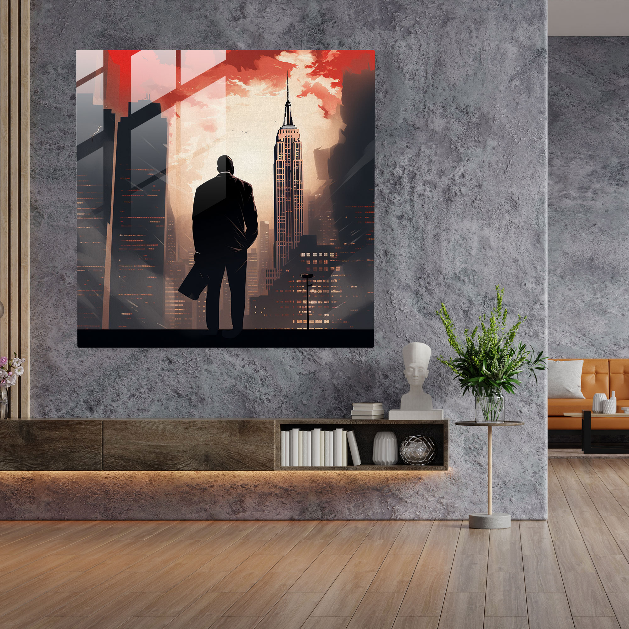 Michael Jordan Cityscape Glass Print - Micheal Jordan, Wall Decoration, Stylish, Home Decoration