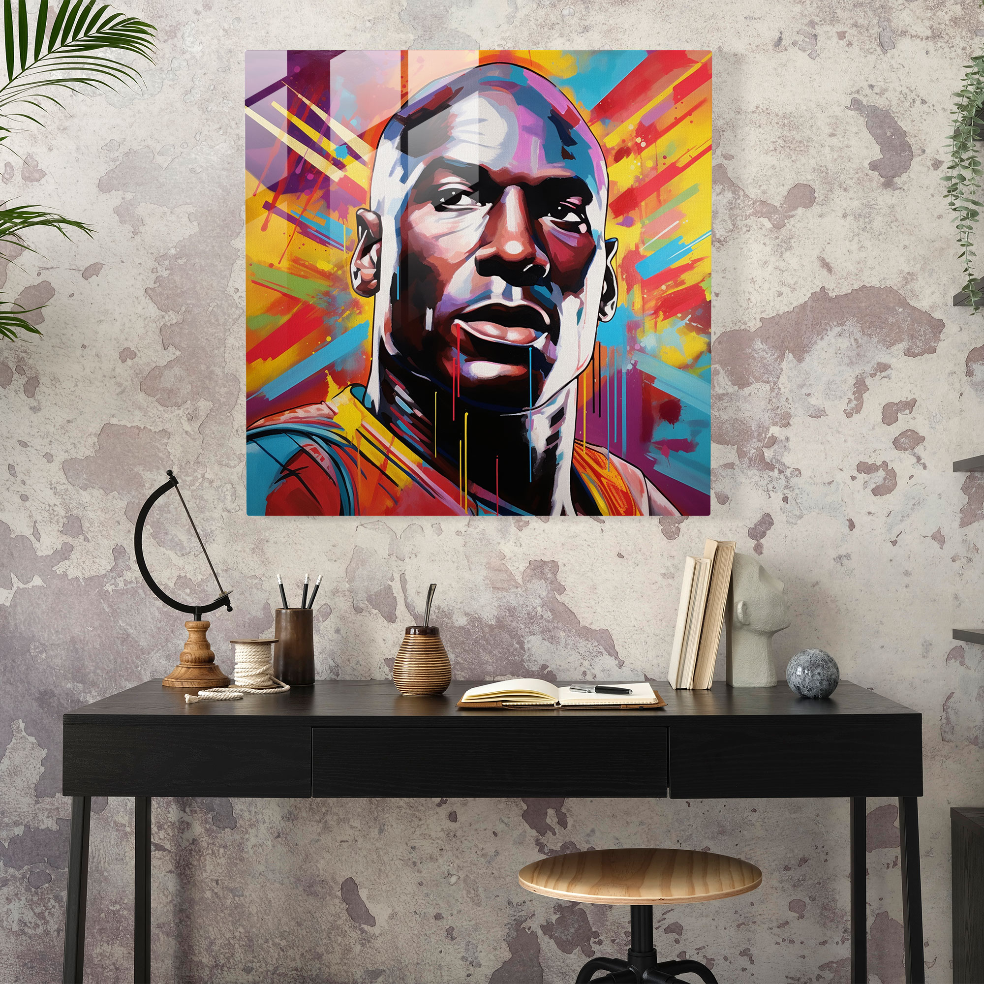Michael Jordan Glass Print - Pop Art Masterpiece - Micheal Jordan, Modern Art, Michael Jordan, Wall Decoration