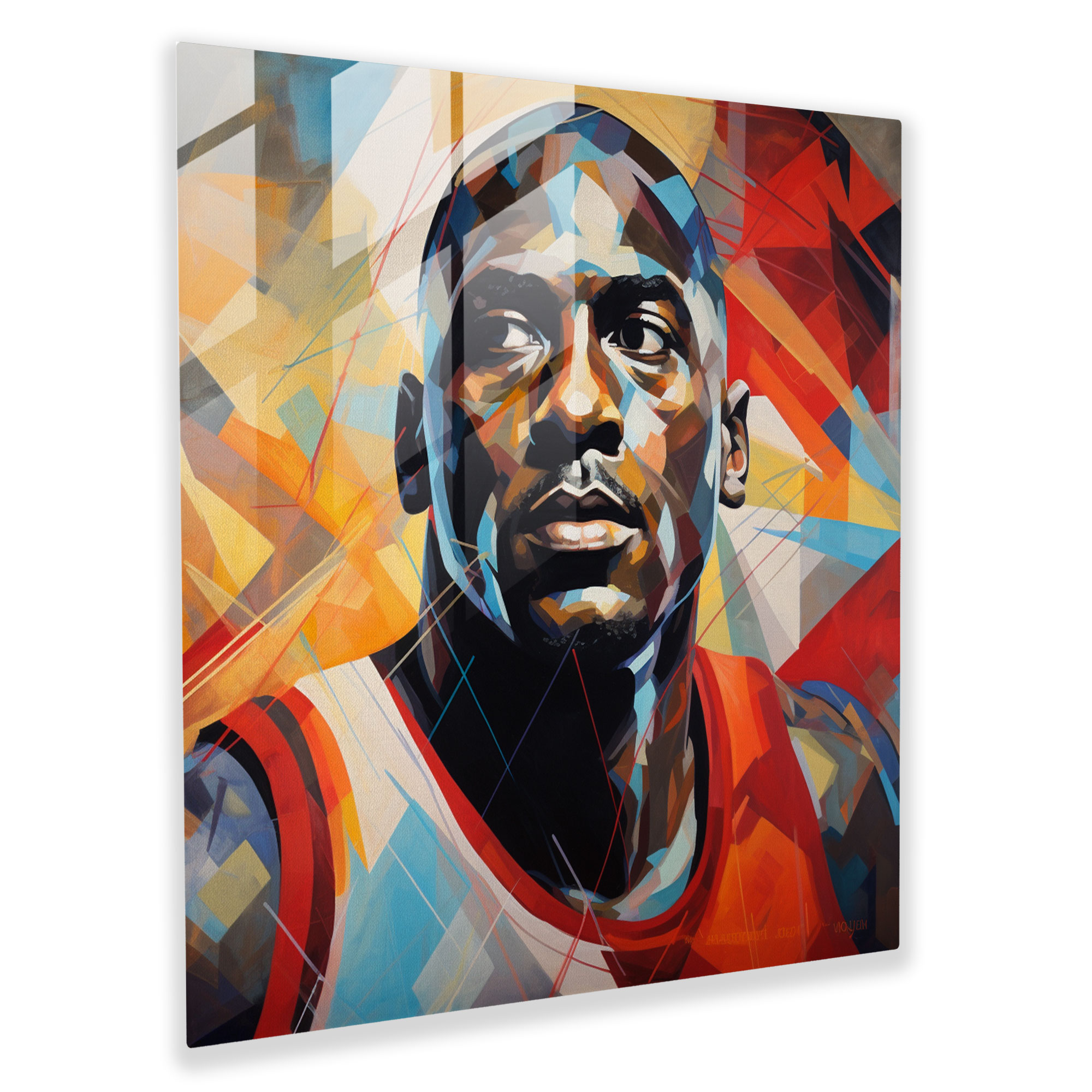 Michael Jordan Glass Print - Geometric Abstraction - Micheal Jordan, Glass Wall Art, Glass Print, Intricate Shapes
