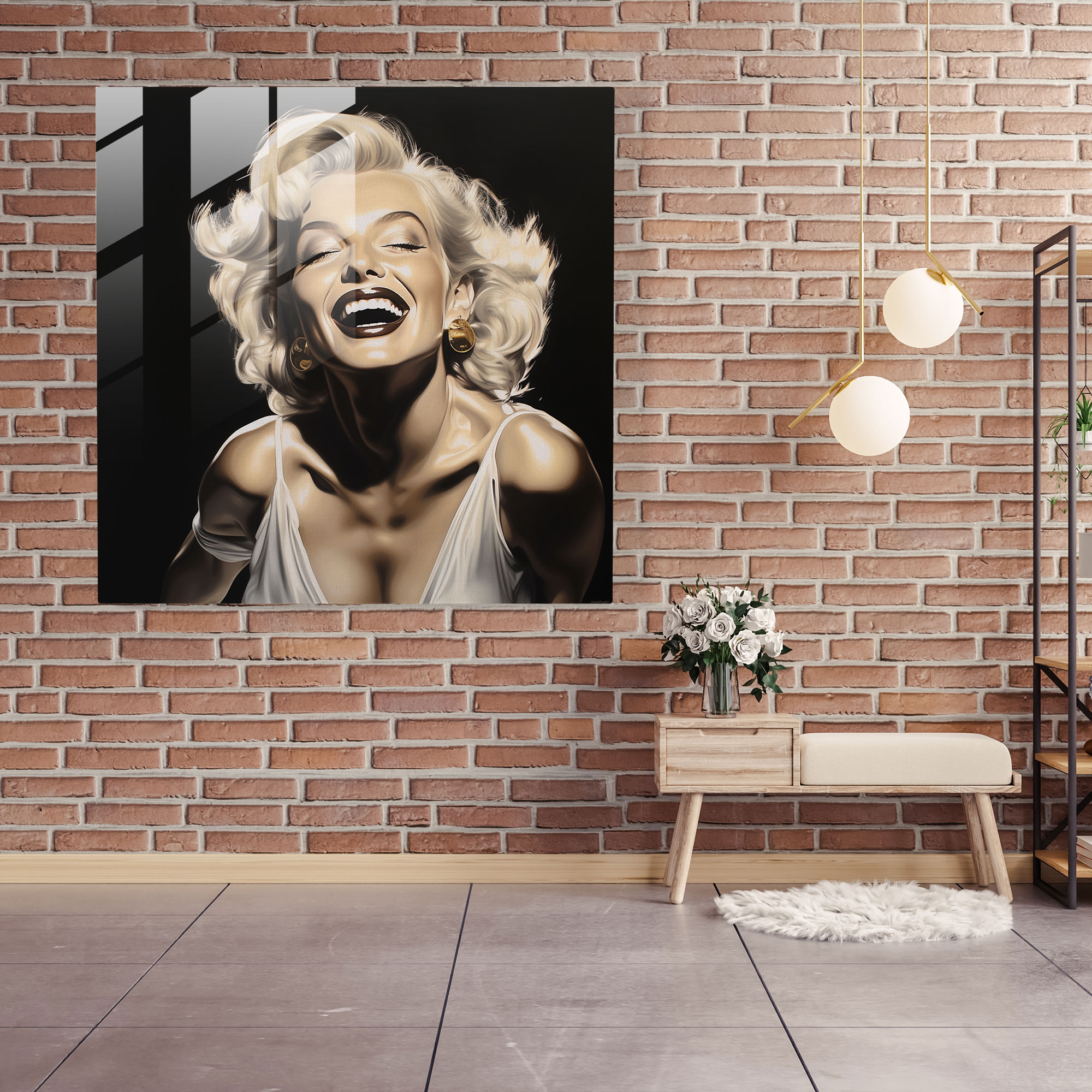 Enchanting Marilyn Monroe Glass Wall Art - Marilyn Monroe, Wall Decoration, Marilyn Monroe, Sophisticated Design