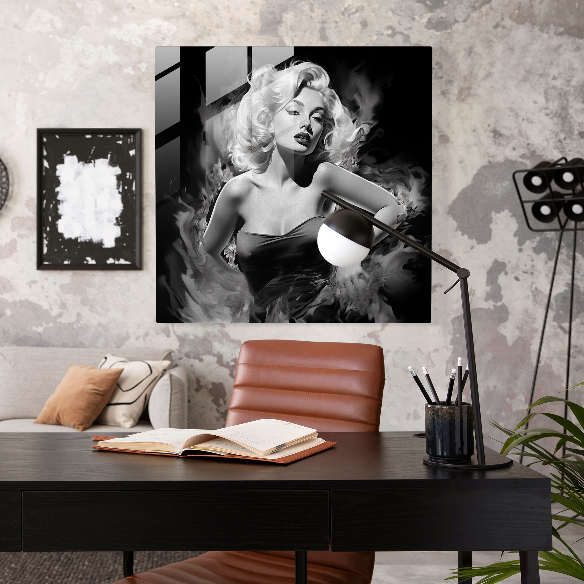 Confident Beauty: Marilyn Monroe Glass Wall Art - Marilyn Monroe, Glass Art, Home Decoration, Confidence