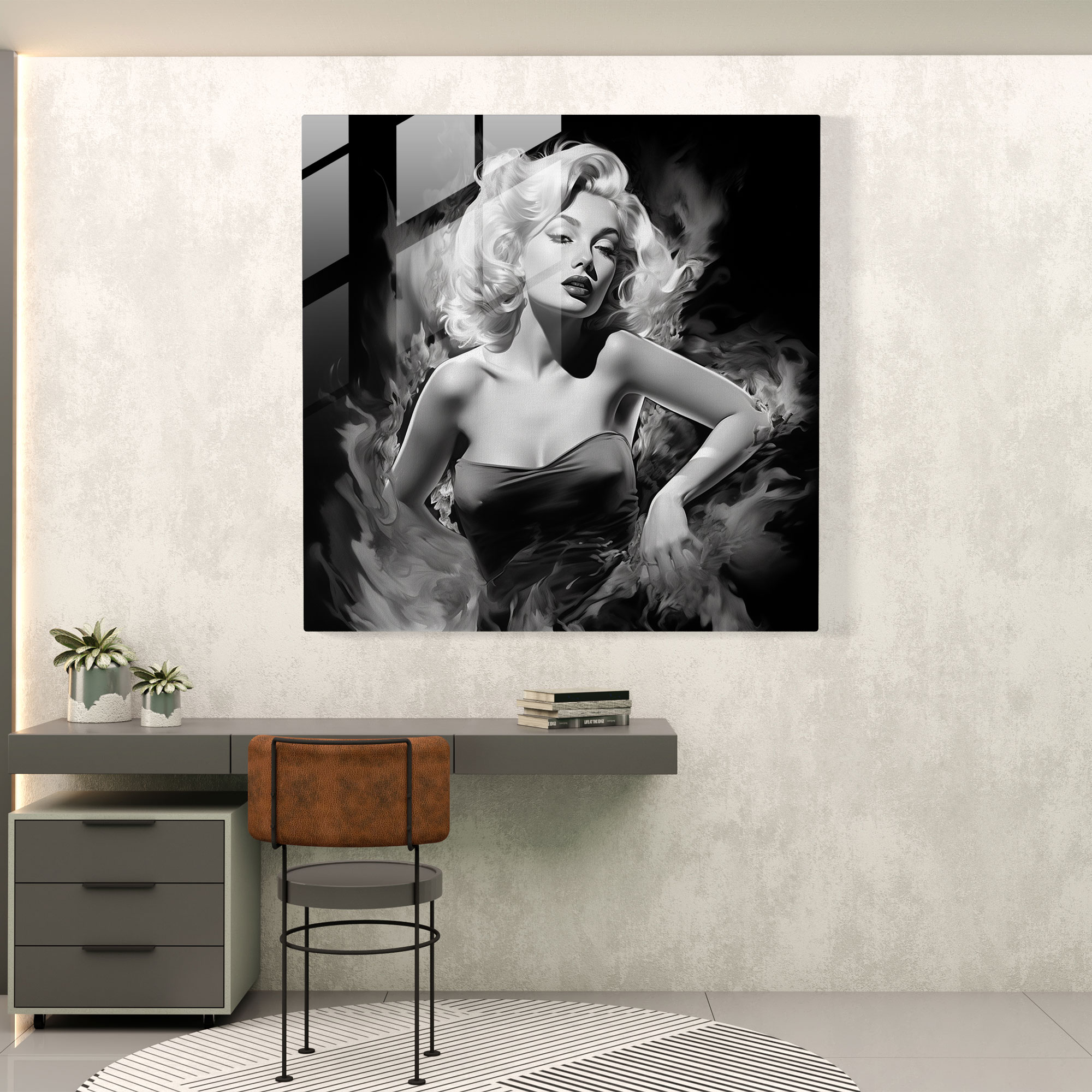 Confident Beauty: Marilyn Monroe Glass Wall Art - Marilyn Monroe, Glass Art, Home Decoration, Confidence