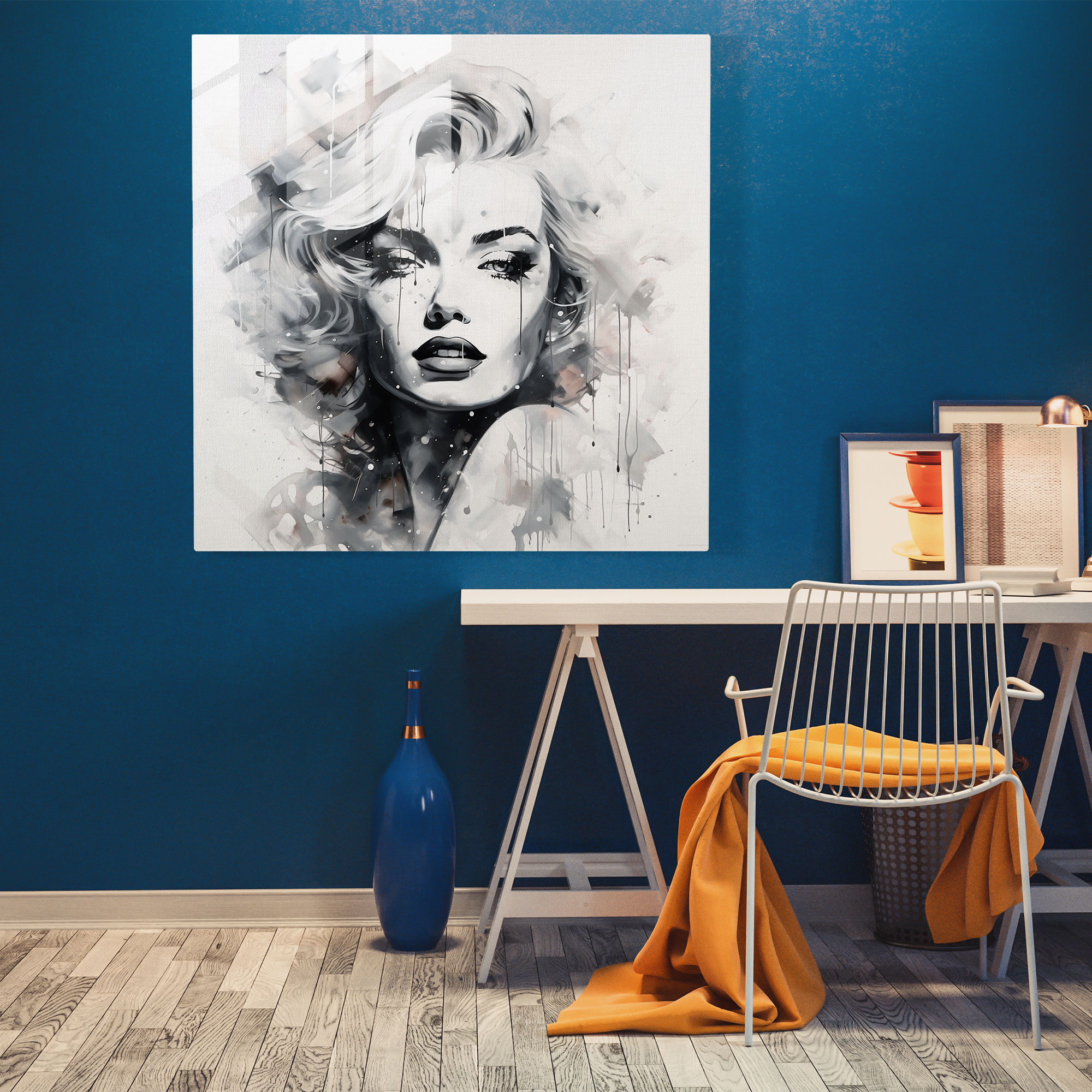 Timeless Beauty: Marilyn Monroe Glass Print - Marilyn Monroe, Stylish Interpretation, Glass Wall Art, Glass Print