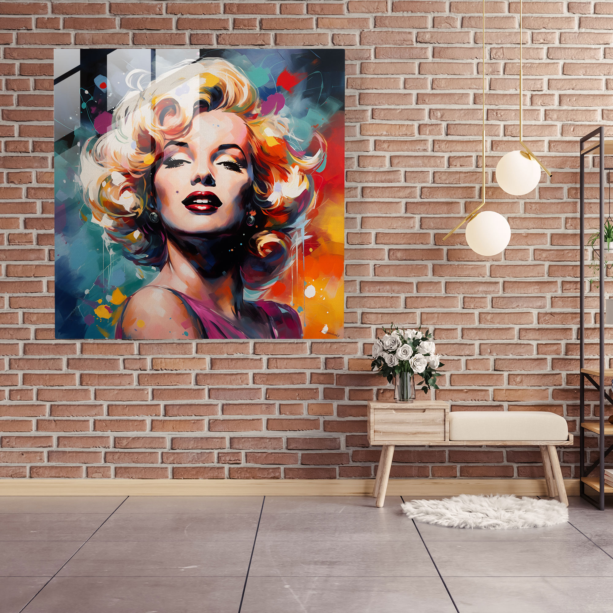 Magnetic Glamour: Marilyn Monroe Glass Wall Art - Marilyn Monroe, Wall Decoration, Marilyn Monroe, Glass Art