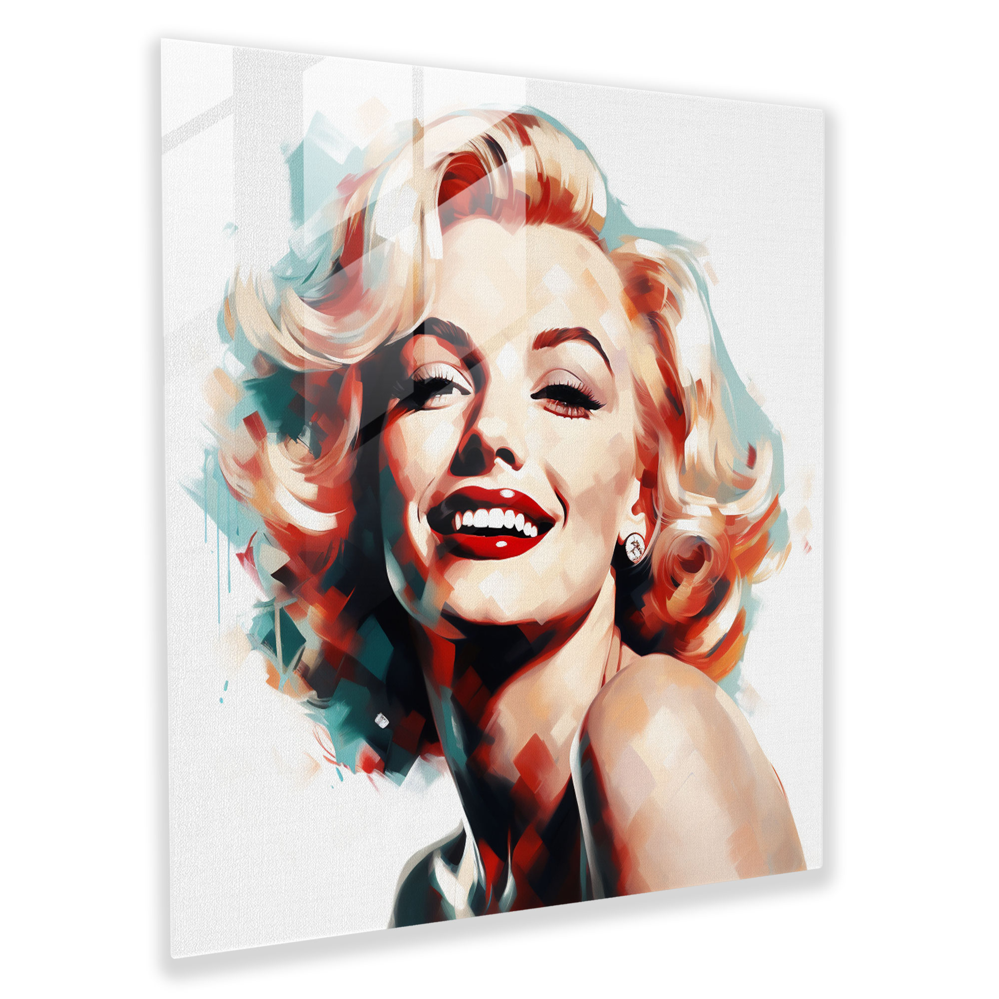 Radiant Presence: Marilyn Monroe Glass Wall Art - Marilyn Monroe, Marilyn Monroe, Glass Print, Wall Decoration