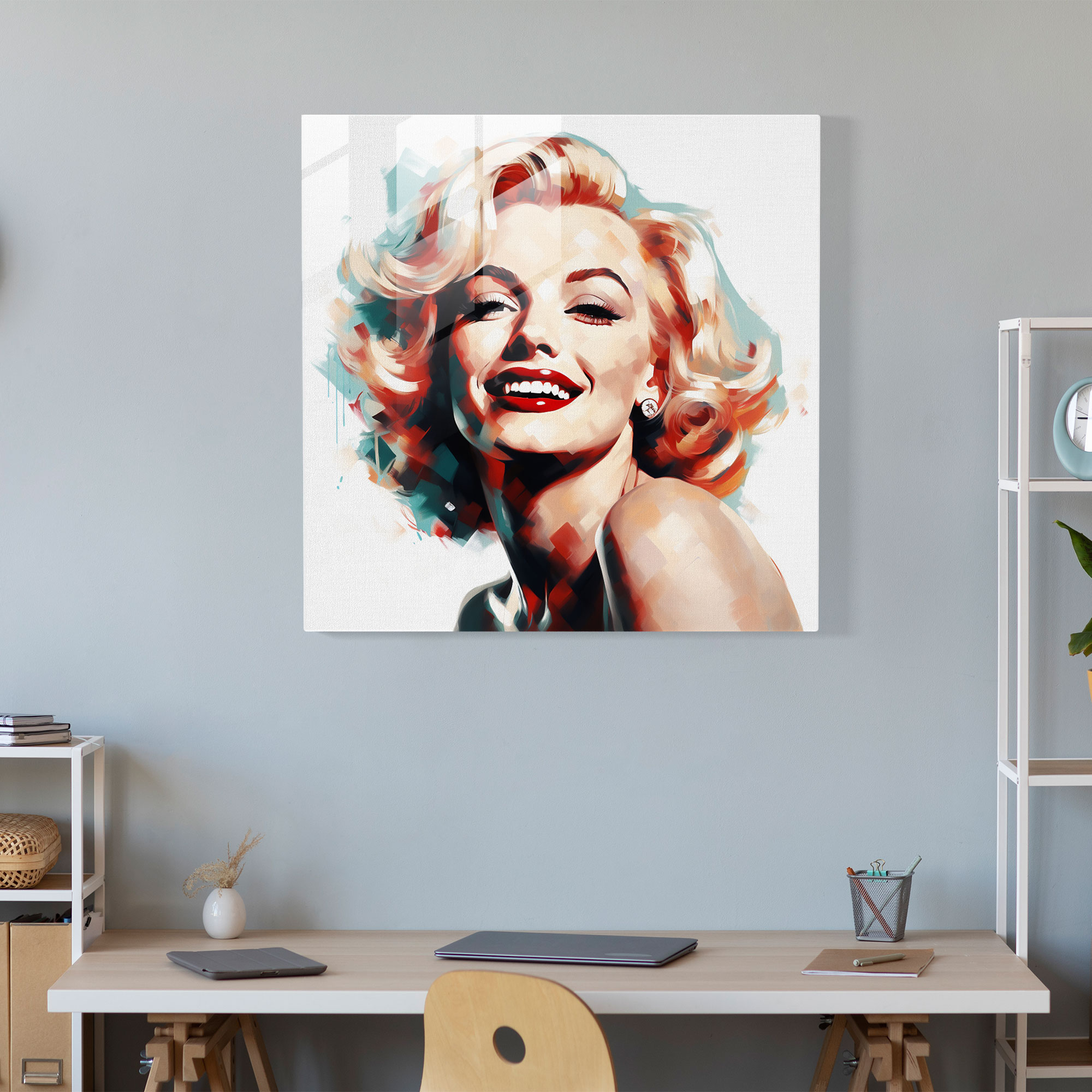 Radiant Presence: Marilyn Monroe Glass Wall Art - Marilyn Monroe, Marilyn Monroe, Glass Print, Wall Decoration