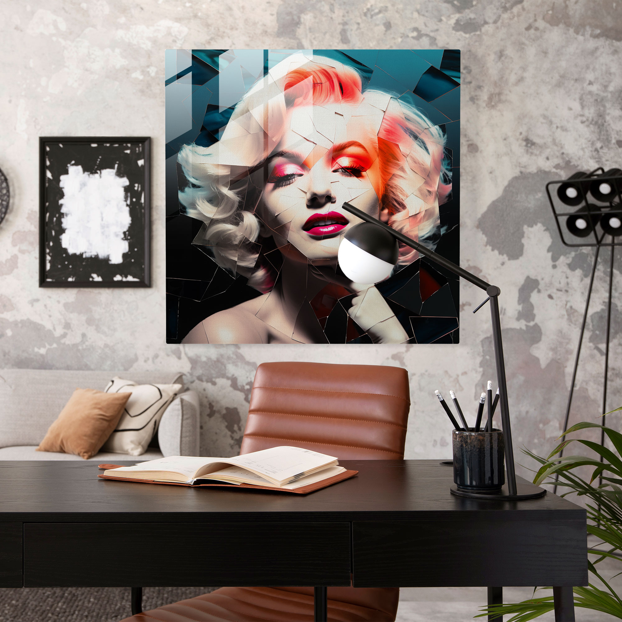 Dazzling Beauty: Marilyn Monroe Glass Wall Art - Marilyn Monroe, Glass Wall Art, Abstract Interpretation, Glass Art