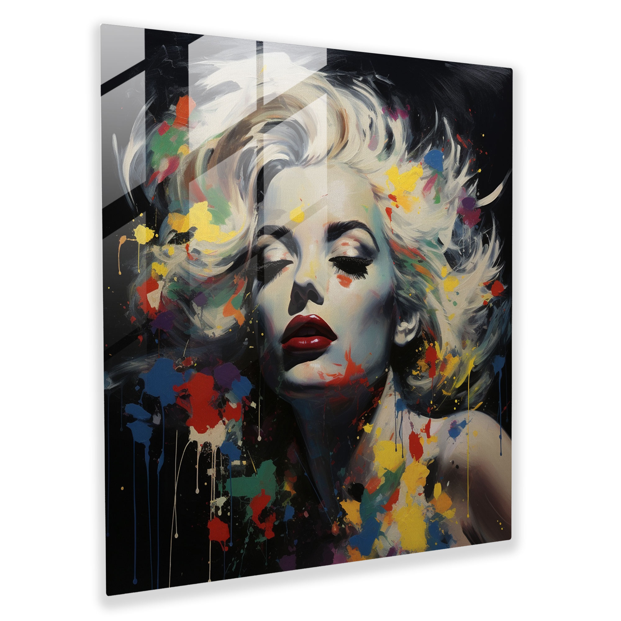 Marilyn Monroe Abstract Glass Print - Marilyn Monroe, Marilyn Monroe, Abstract Painting, Home Decoration