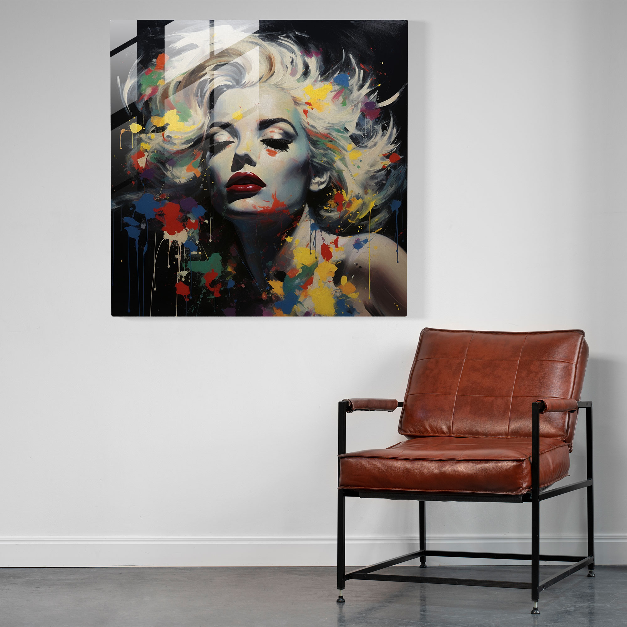Marilyn Monroe Abstract Glass Print - Marilyn Monroe, Marilyn Monroe, Abstract Painting, Home Decoration