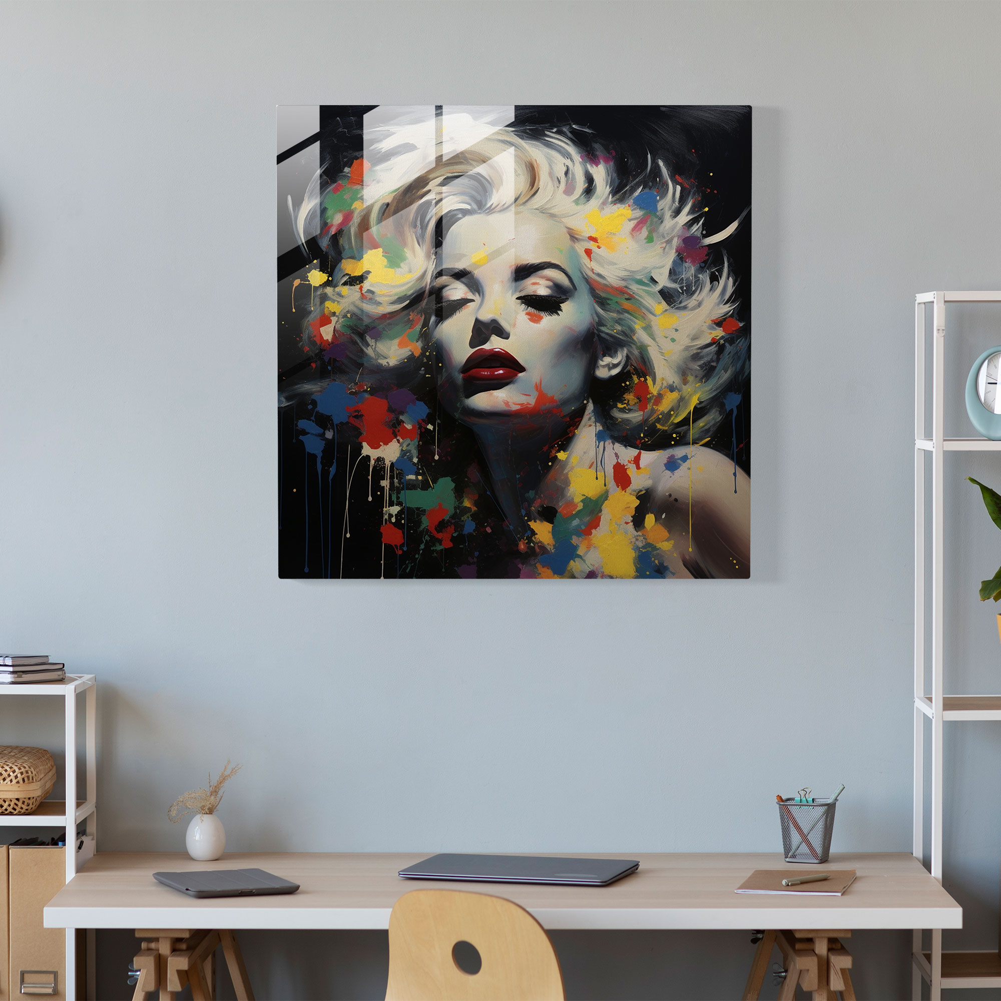 Marilyn Monroe Abstract Glass Print - Marilyn Monroe, Marilyn Monroe, Abstract Painting, Home Decoration