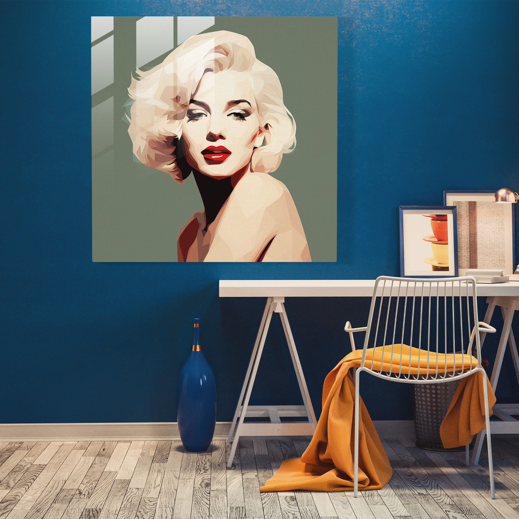Minimalist Marilyn Monroe Glass Print - Marilyn Monroe, Marilyn Monroe, Simplicity, Modern Art