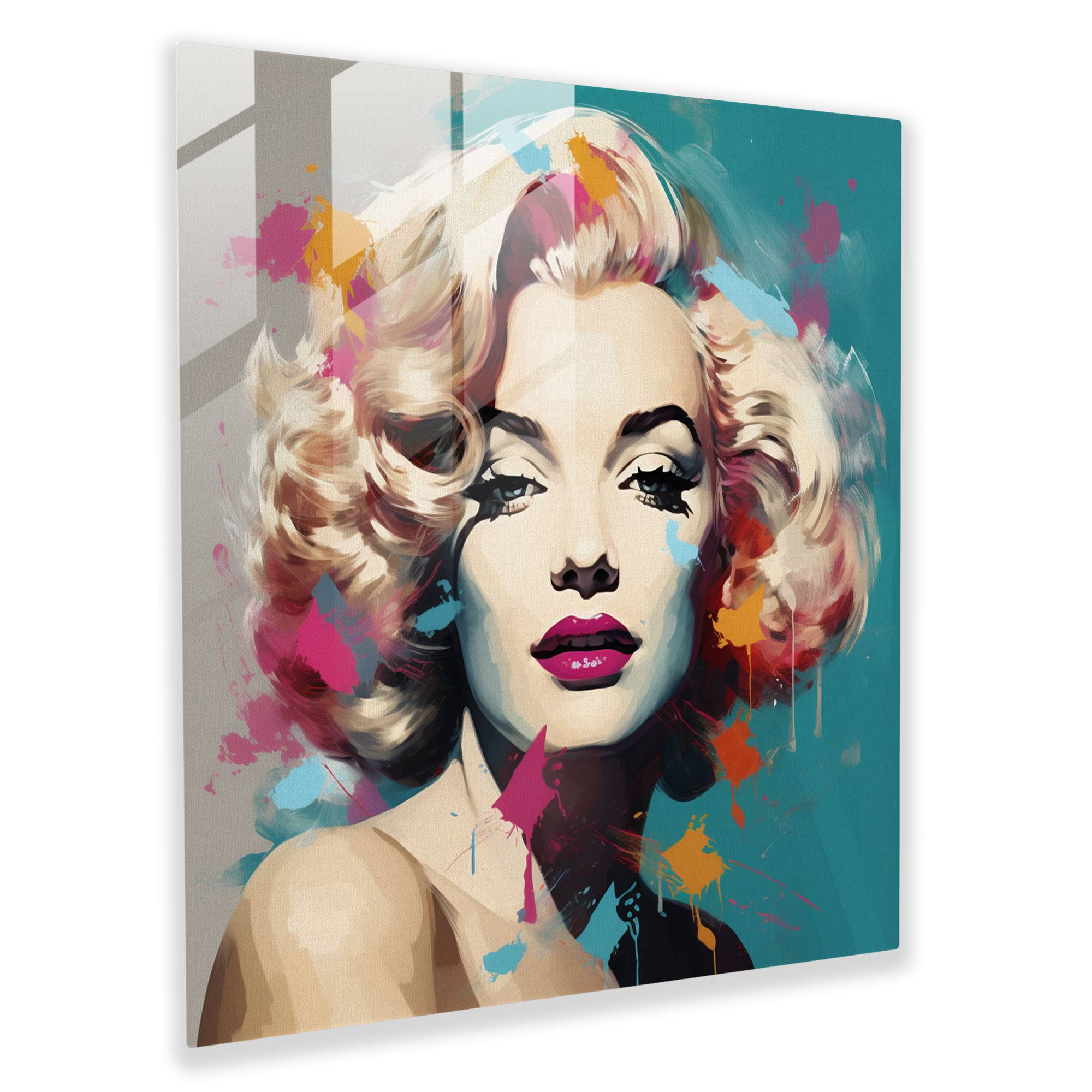 Retro Marilyn Monroe Glass Print - Marilyn Monroe, Marilyn Monroe, Modern Art, Retro-Inspired Artwork