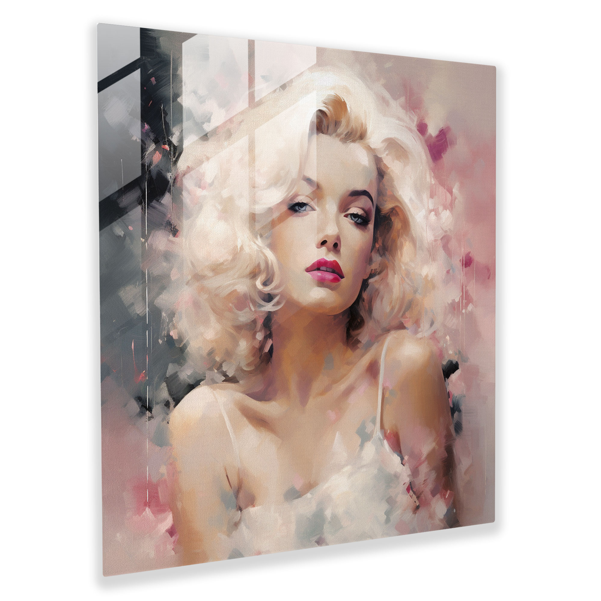 Impressionist Marilyn Monroe Glass Print - Marilyn Monroe, Glass Art, Romance, Glass Wall Art
