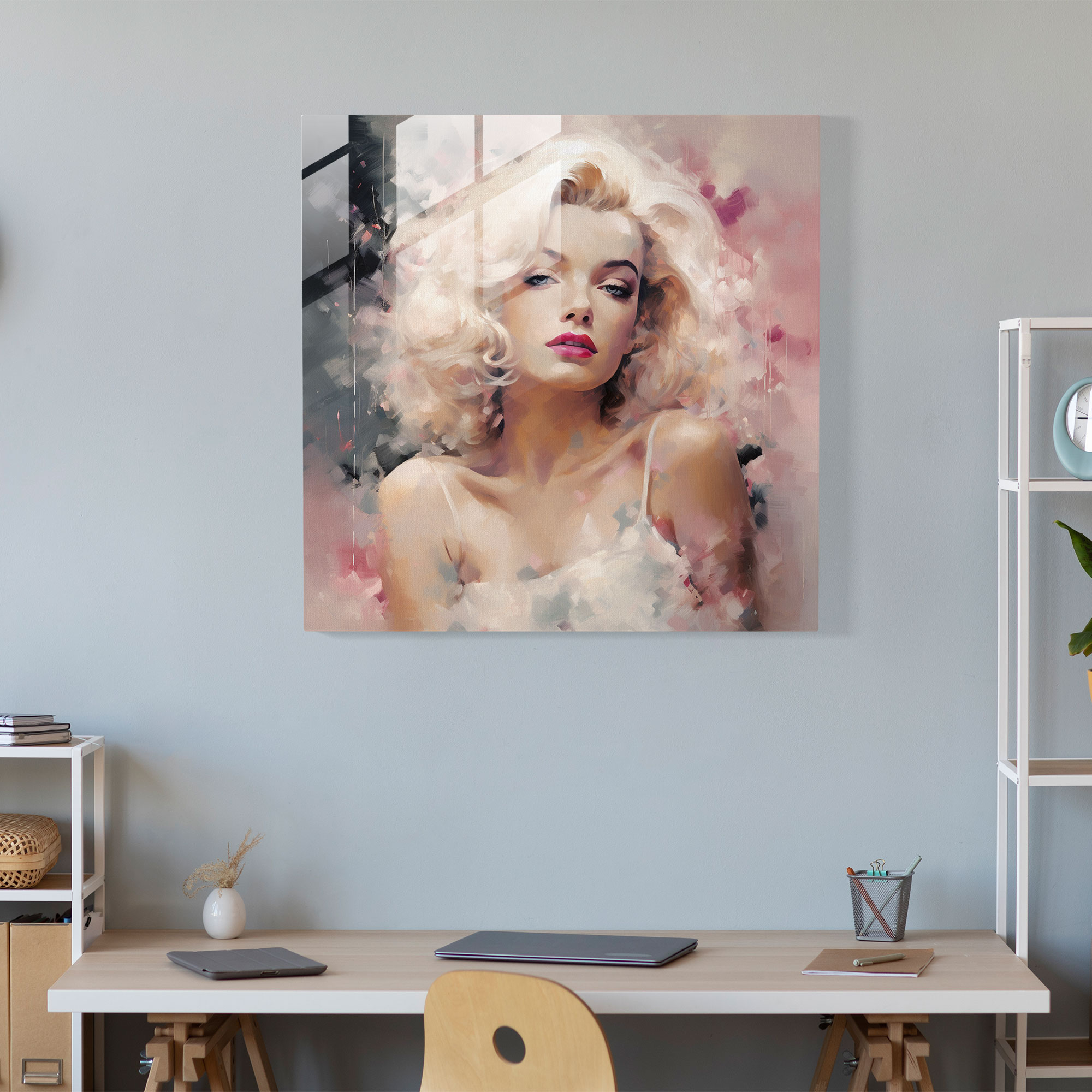 Impressionist Marilyn Monroe Glass Print - Marilyn Monroe, Glass Art, Romance, Glass Wall Art