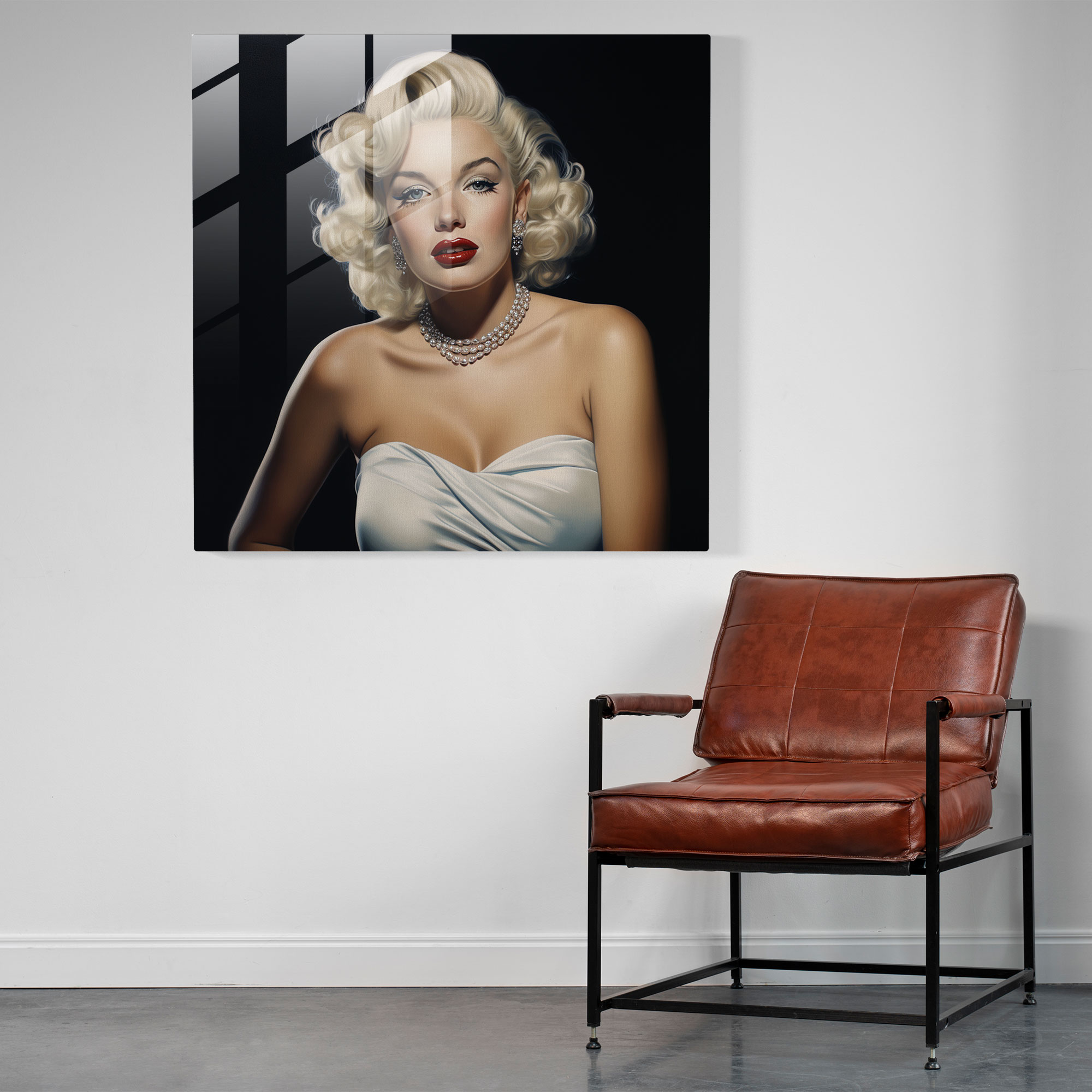 Realistic Marilyn Monroe Glass Print - Marilyn Monroe, Modern Art, Exquisite Detail, Glass Wall Art