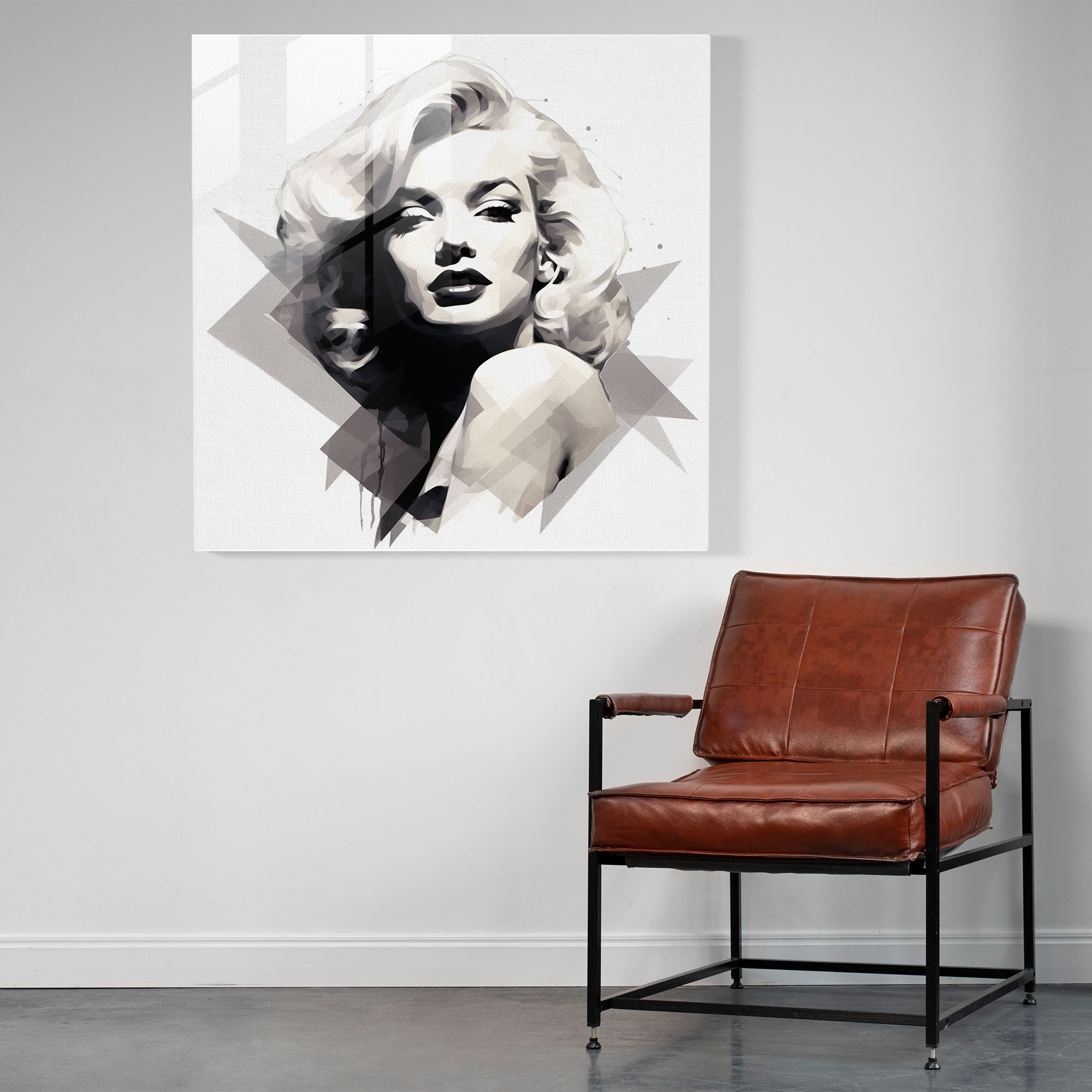 Minimalist Marilyn Monroe Glass Print - Marilyn Monroe, Silhouette, Black And Gray, Marilyn Monroe