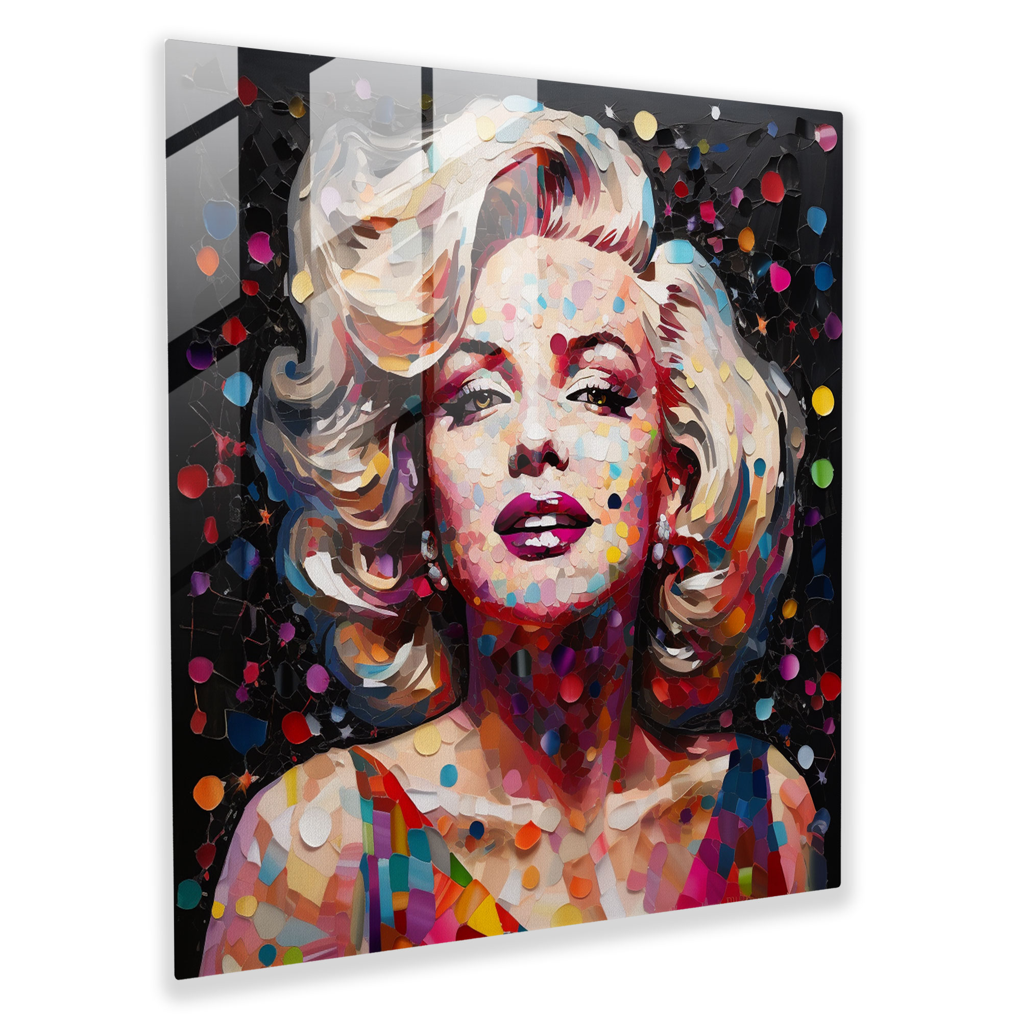 Marilyn Monroe Mosaic Glass Print - Marilyn Monroe, Colorful Glass, Modern Art, Visually Striking